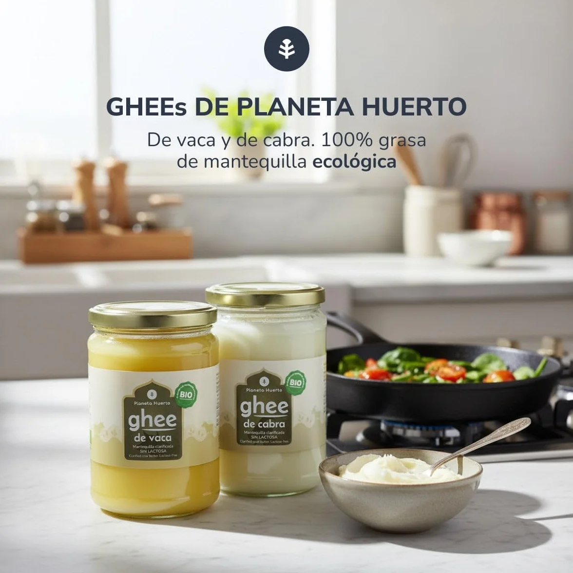 Planète potager | Lot de 3 beurres clarifiés ghee 500 g – Beurre clarifié bio sans lactose ni caséine, idéal pour cuisiner, régime céto, paléo et ayurveda, goût doux et texture crémeuse
