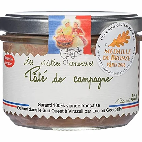 LES VIEILLES CONSERVES D'AUTREFOIS - Paté De Campagne 220G Savoureux et Authentique, Conserve de Viande pour Apéritif ou Plat Principal - Lot De 4 - Vendu Par Lot