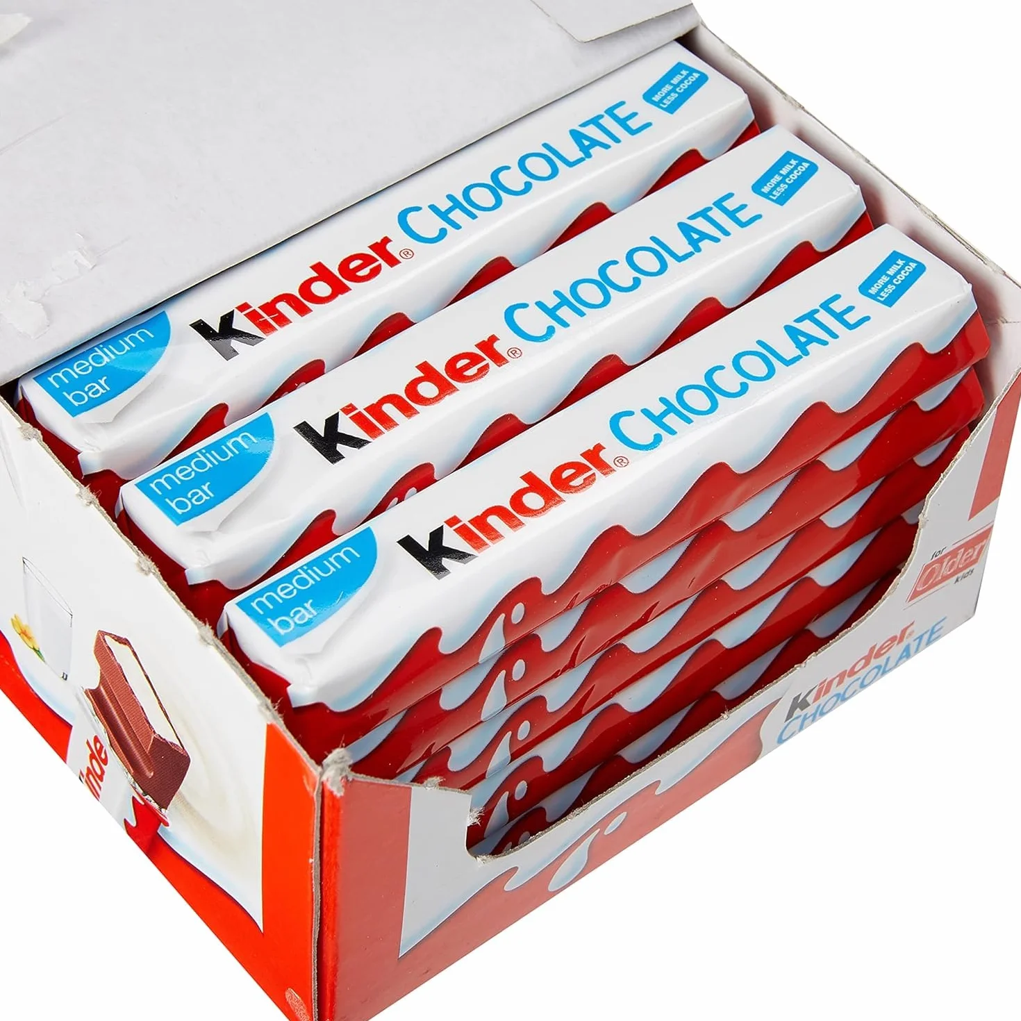 Kinder Maxi Riegel Barre de Chocolat au Lait 21 g (Paquet de 36) – Chocolat au Lait Crémeux avec Cœur Fondant – Snack Gourmand pour Enfants et Adultes