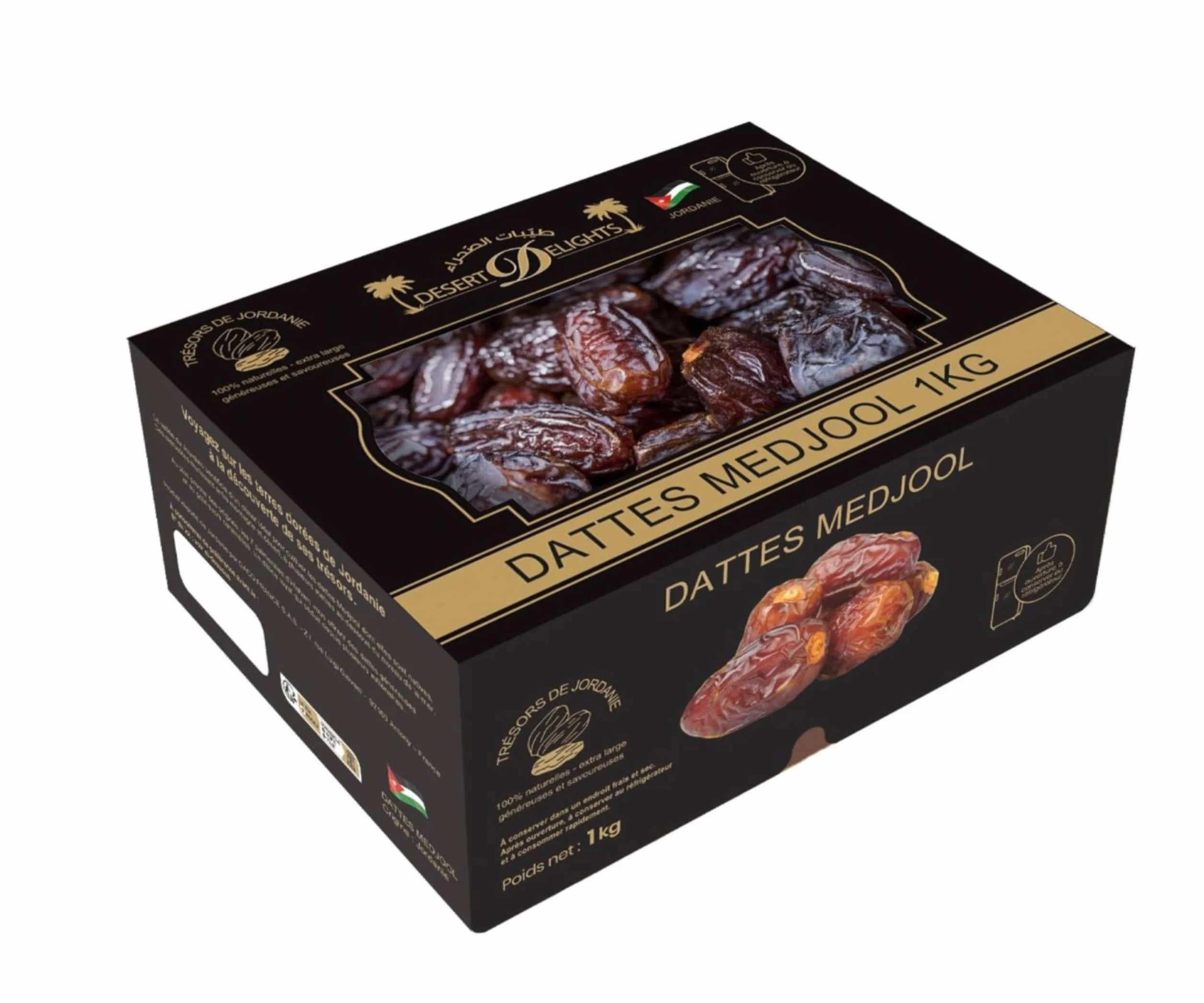 DACO BELLO - Dattes Medjool 100% naturelles - Fruits secs - Format familial - Carton de 1kg