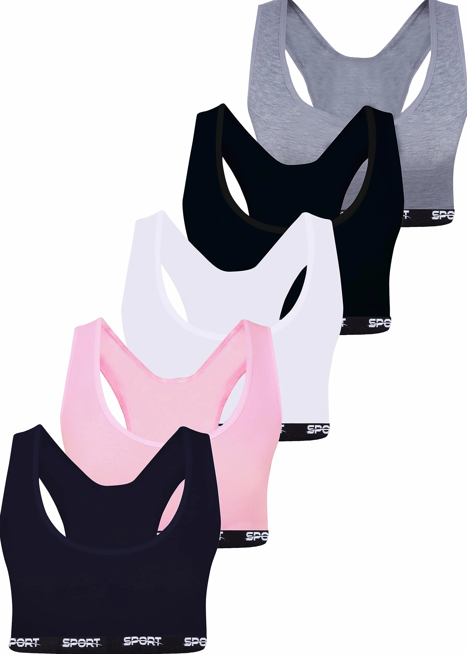 LOREZA Brassières en Coton pour Fille M-2-14-15 Ans