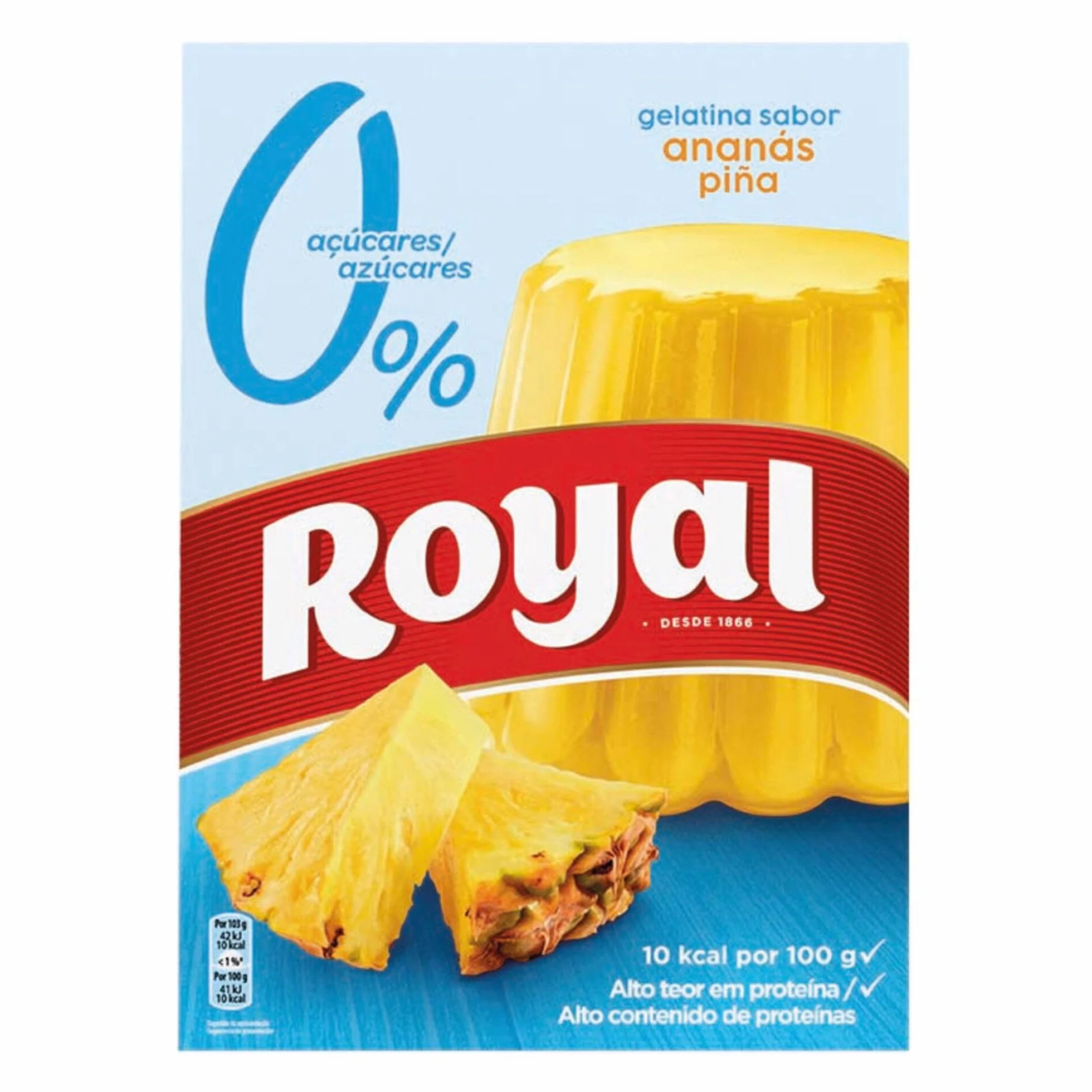 Royal Mix - Gélatine en poudre avec un mélange de saveurs | Fraise | Tropical | Fruits des bois | Pastèque | Ananas - 0% sucres ajoutés | 5 sachets de 31g.