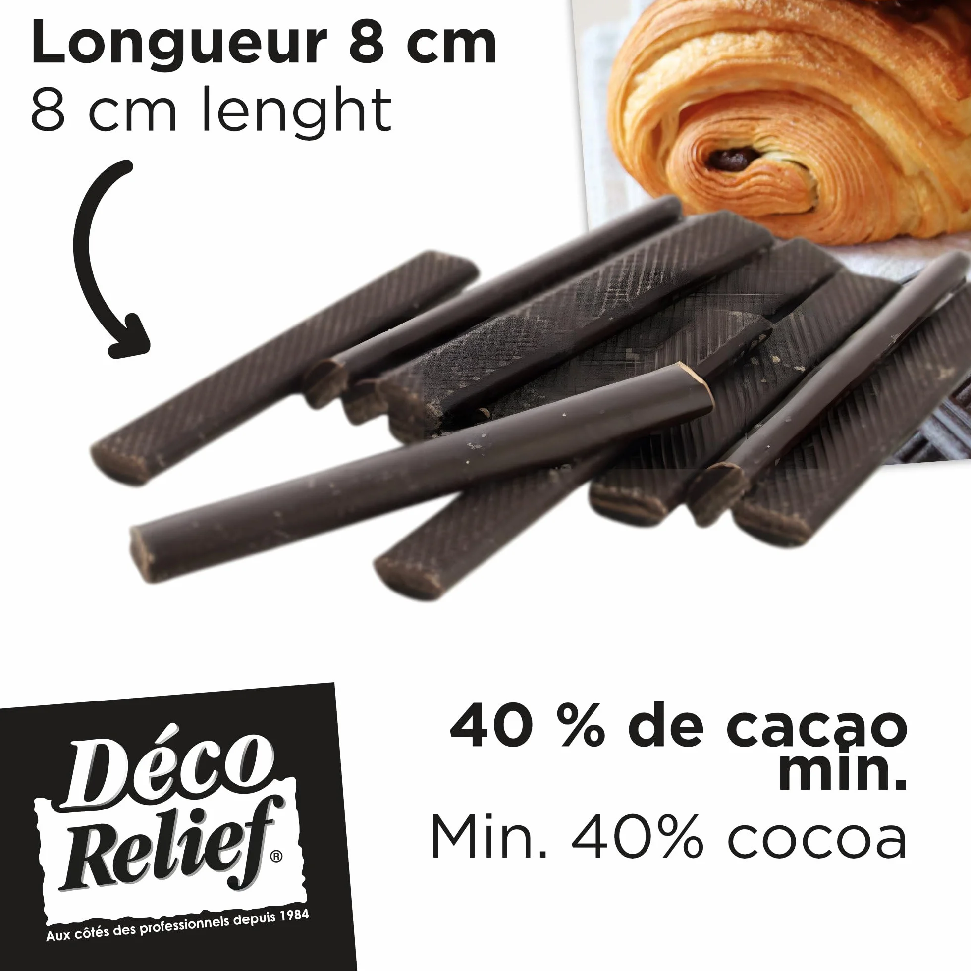 Déco Relief - 100 bâtons de boulanger chocolat