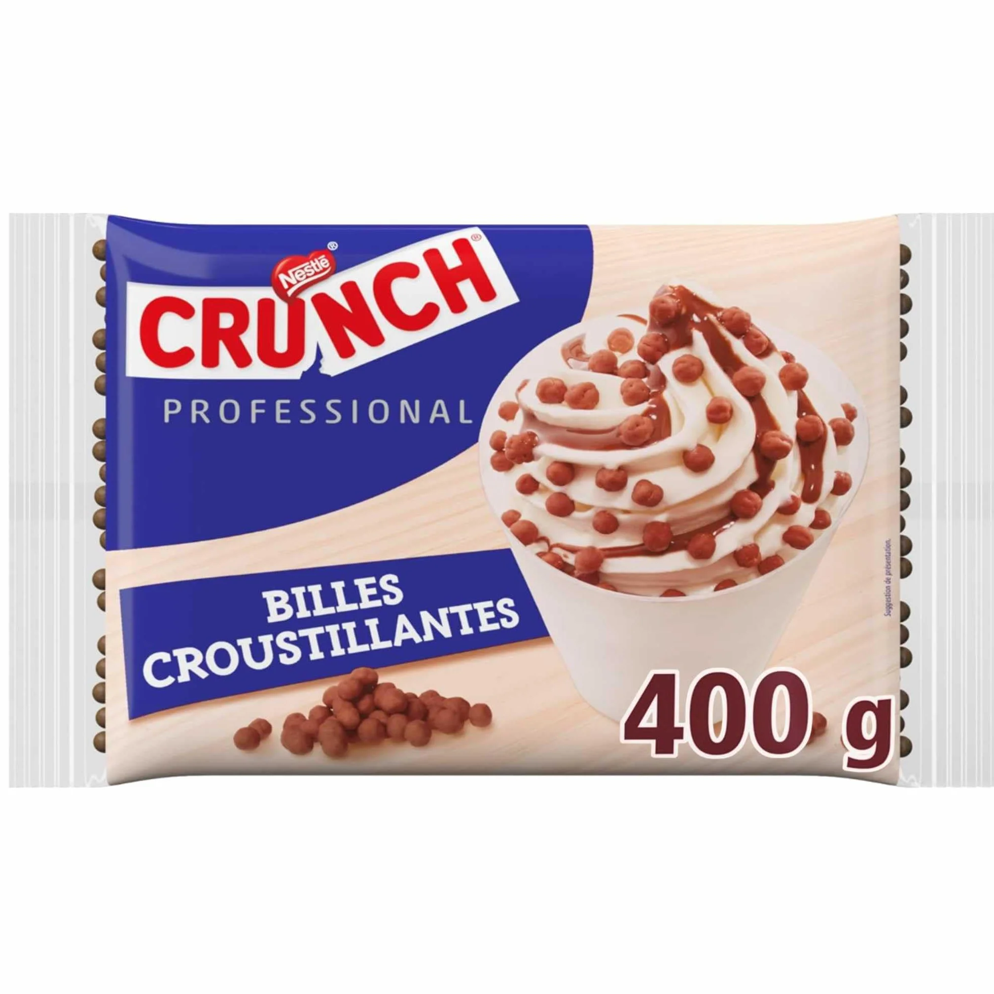 NESTLÉ PROFESSIONAL CRUNCH Topping | Billes De Chocolat Au Lait Croustillantes CRUNCH | Cacao Certifié Rainforest Alliance | Le Goût et Croustillant CRUNCH Pour Agrémenter Vos Desserts | Sachet 400g