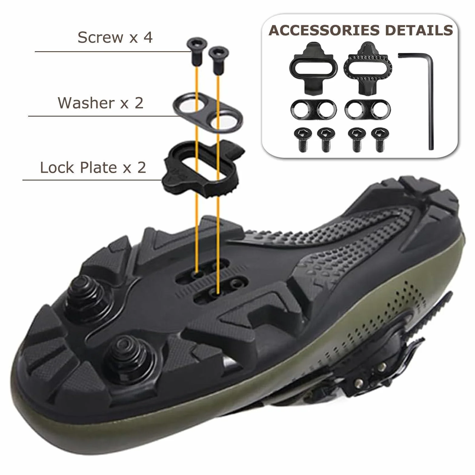 Surwin Chaussures Cyclisme VTT, Chaussure Velo SPD Respirant Antidérapant Homme Femme EU 36-47