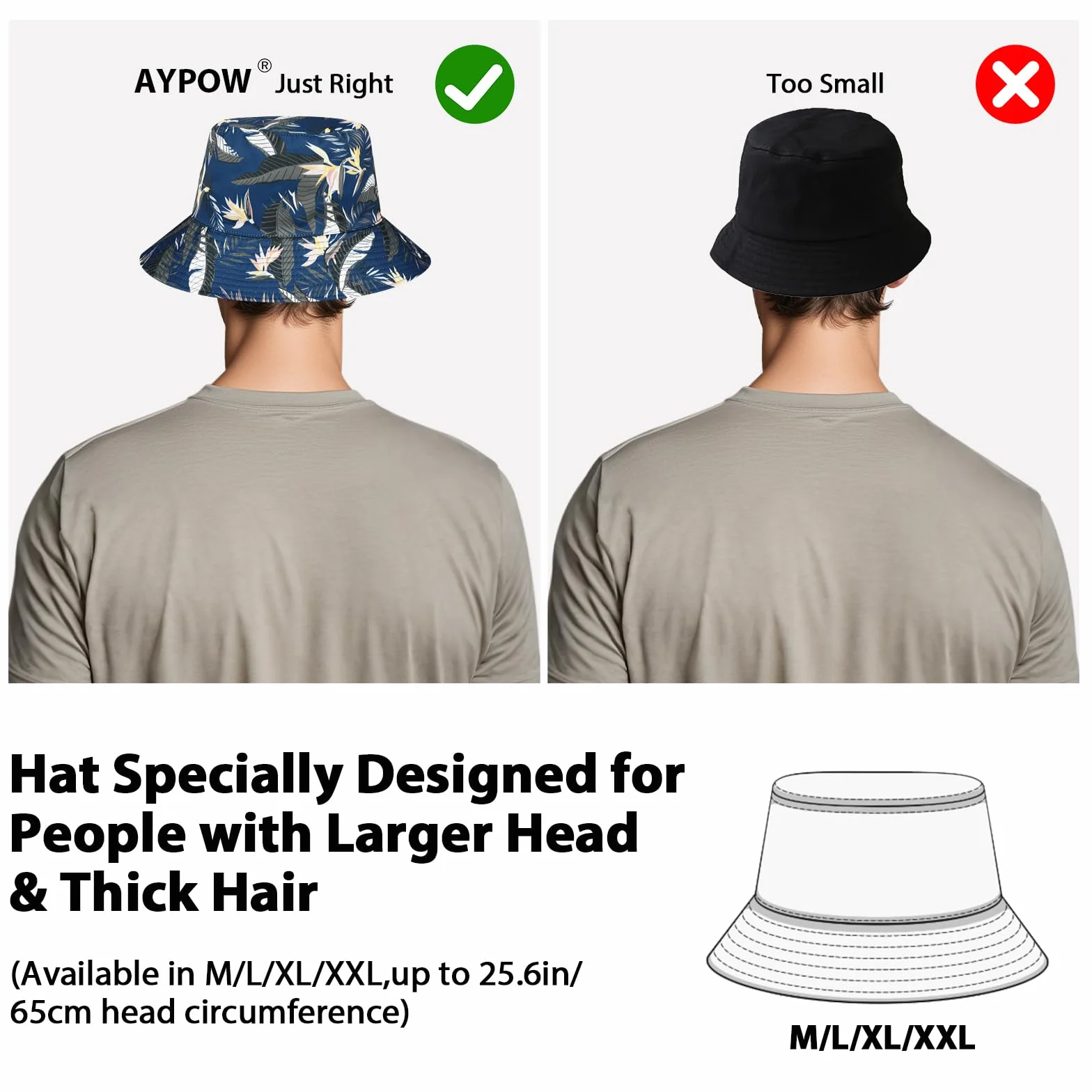 Bob Seau Chapeau Réversible Coton Unisexe Large Bord Imprimé Chapeau de Pêcheur Chapeau de Soleil Pliable Bucket Hat Homme Femme