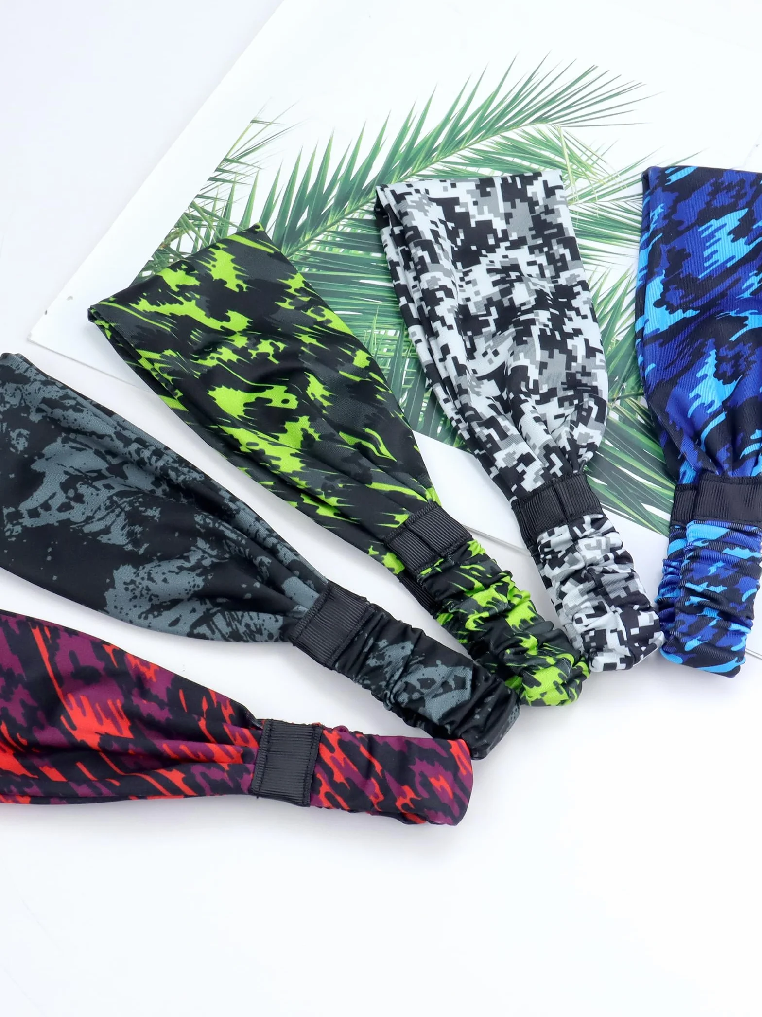 Bandeau Cheveux Homme 5 Pcs AWUMBUK Élastique Sport Absorbant Transpiration Respirant