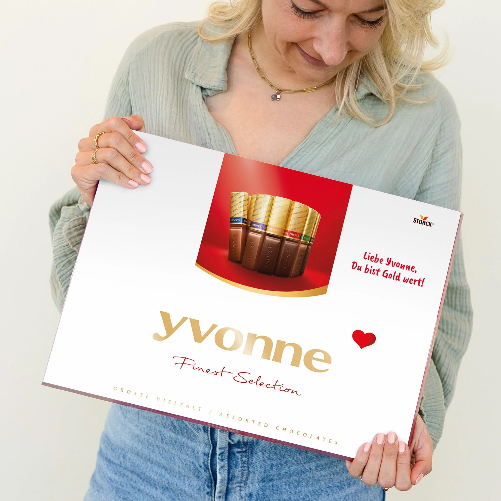 Coffret cadeau chocolat personnalisé Merci - Personnalisez votre sélection de chocolats Merci le cadeau parfait pour les femmes cadeau pour les hommes (675 grammes, Merci)