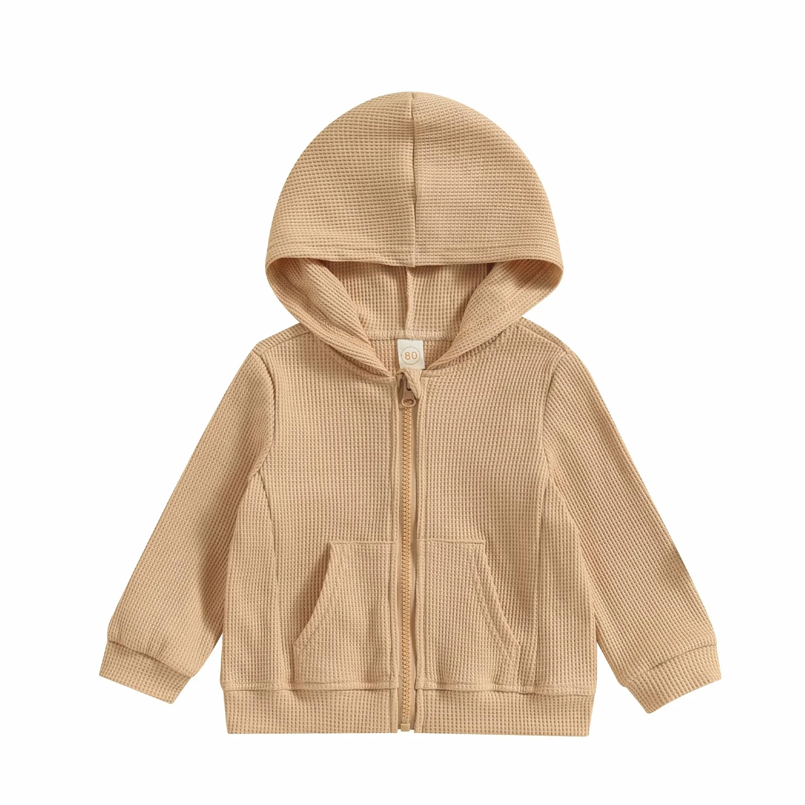 Carolilly Sweat-Shirt à Capuche Zippé Enfant Bébé Unisexe, Veste Garçon Fille Printemps Automne (1-5 ans)