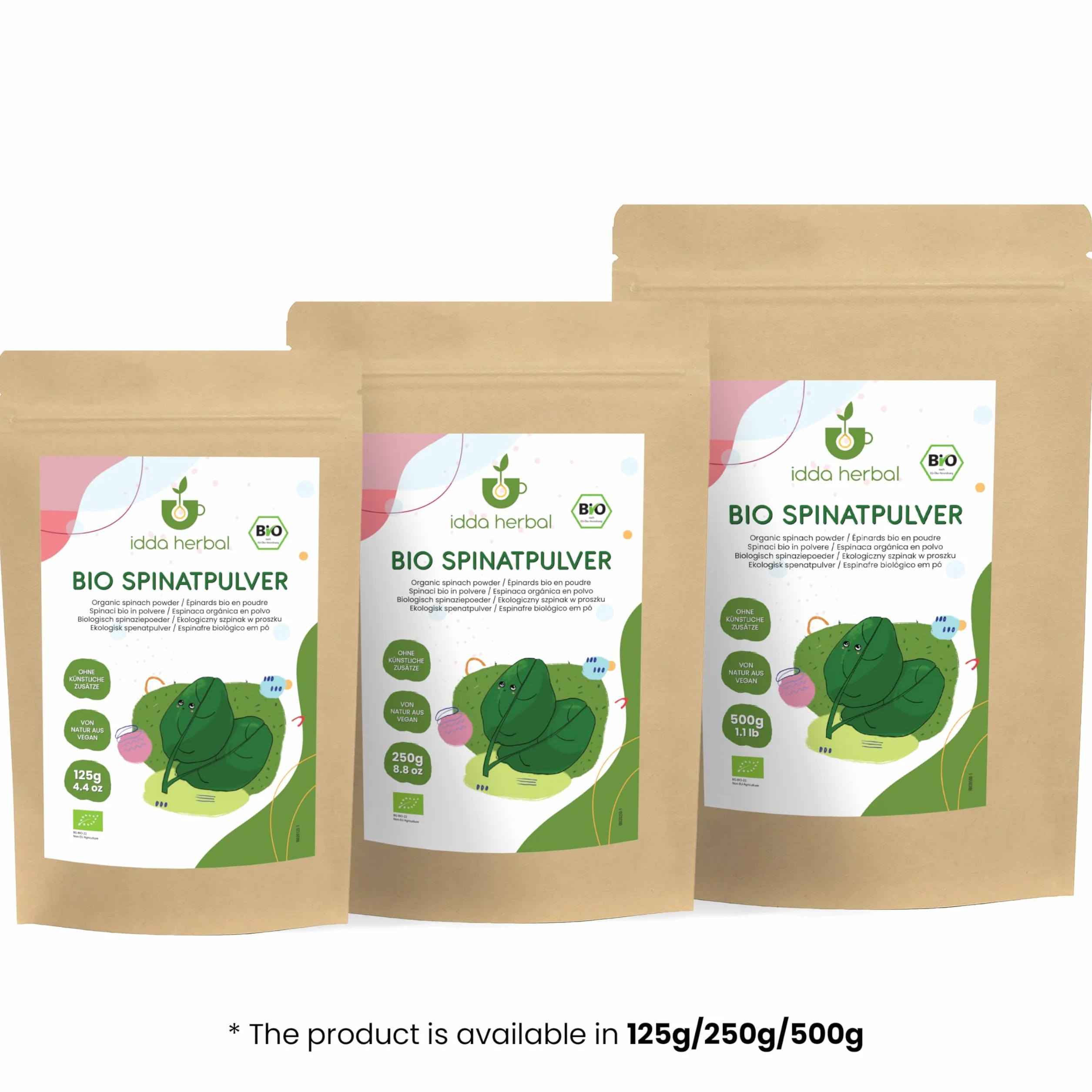 Poudre d'Épinards BIO 500g, Poudre d'Épinards pour la Cuisine et Colorant Alimentaire