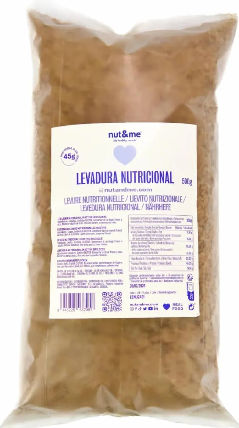 Flocons de levure nutritionnelle 500 gr | Riche en protéines et en vitamines du groupe B | Sans gluten | Vegan | Low carb |