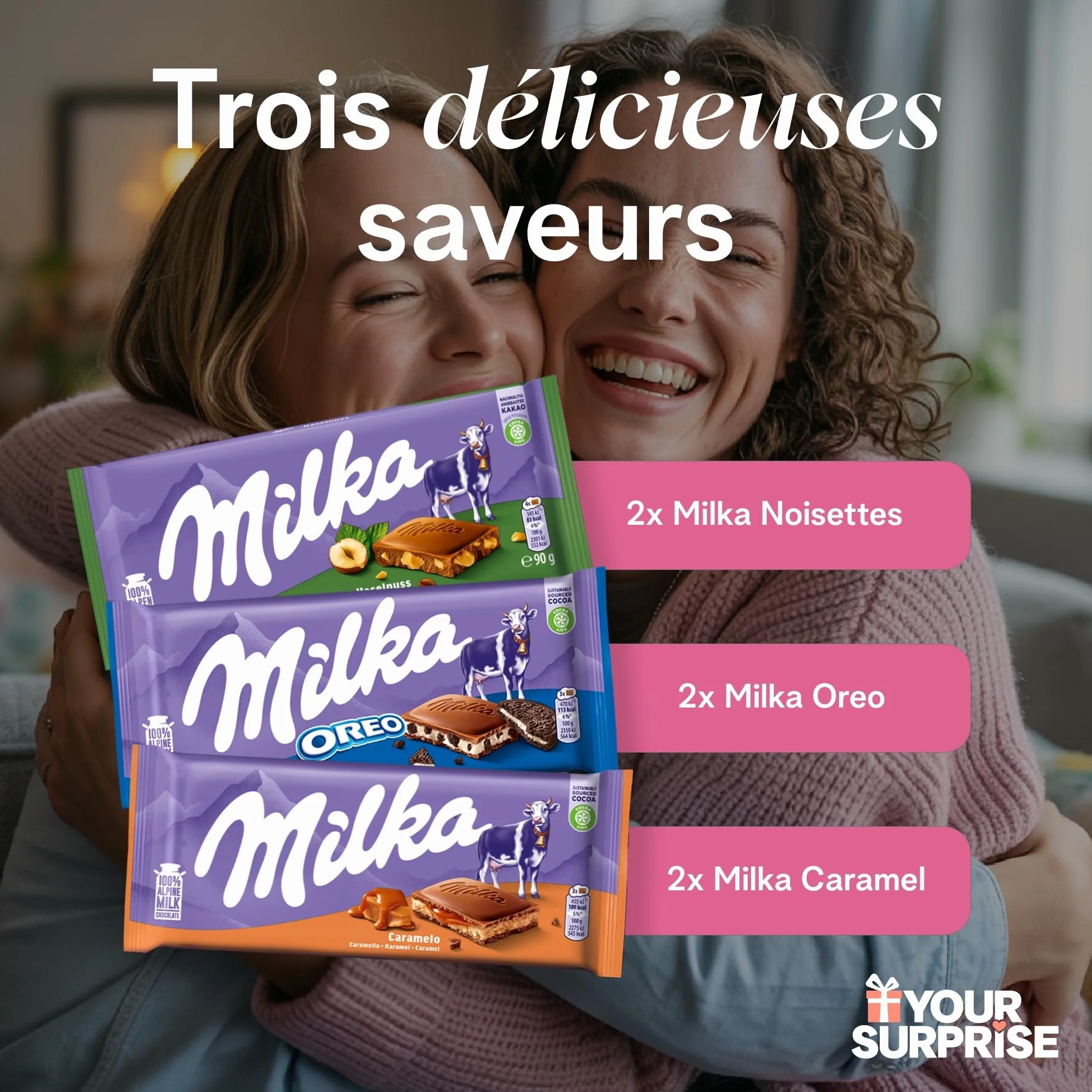 Milka Méga Tablette de Chocolat Personnalisée - Cadeau fete des peres personnalisé avec Nom et Message (6 Tablettes)