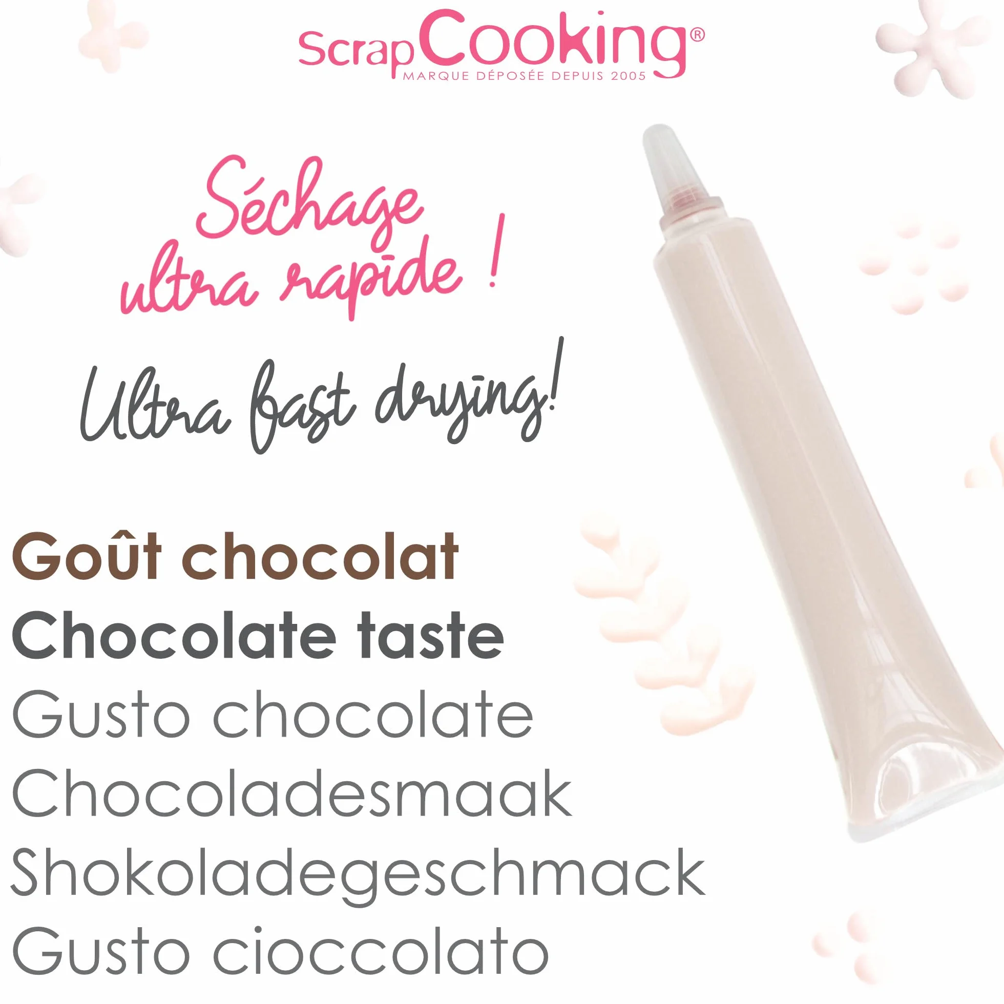 SCRAP COOKING - Stylo Choco Blanc - Crayon Alimentaire Pâtisserie 25 g - Stylo Décoratif Comestible - Écrire & Dessiner sur Desserts, Gâteaux & Biscuits Noël Anniversaire - 6800