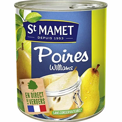 ST MAMET - Poires Au Sirop 455G - Quatre Articles