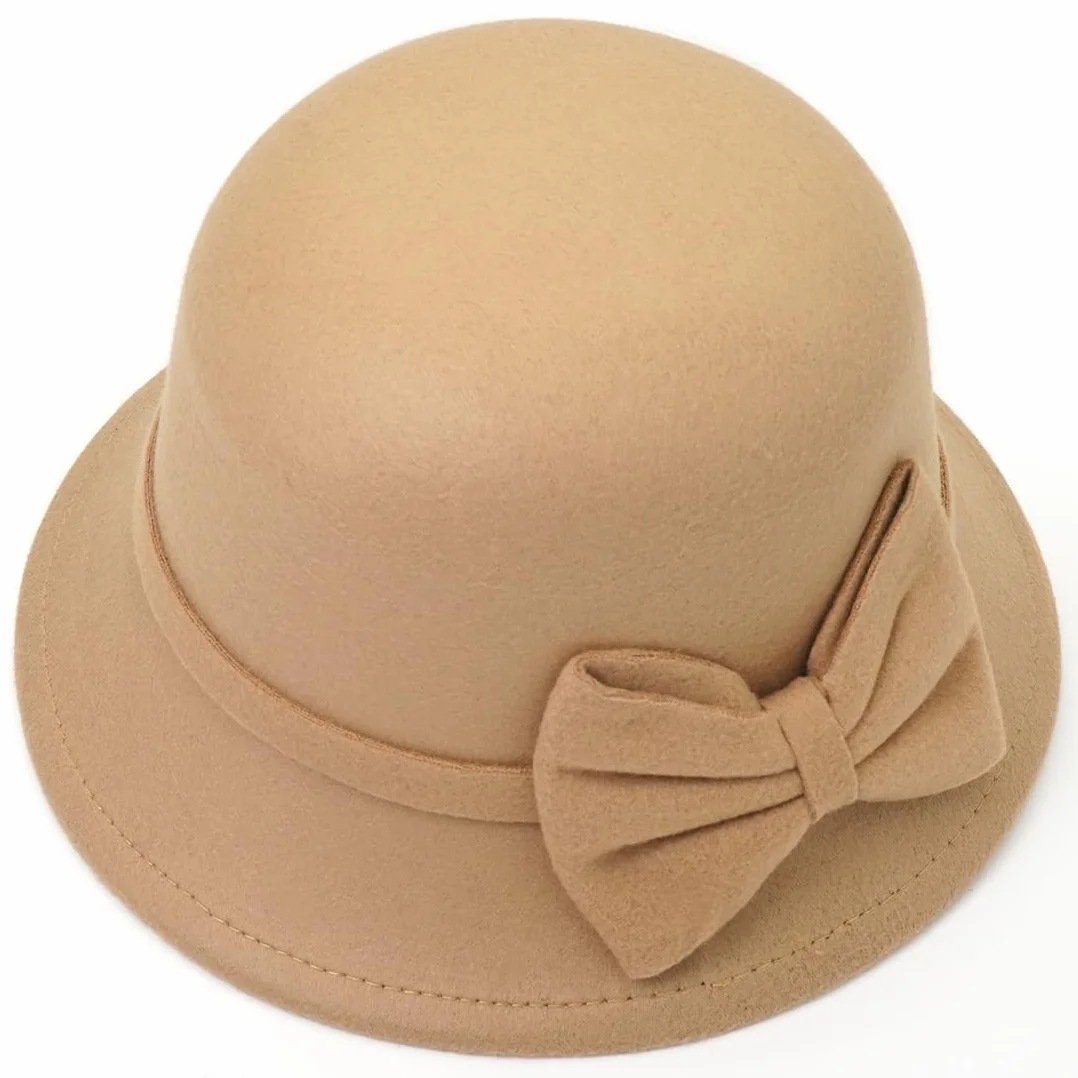 Chapeau cloche en feutre vintage Fedora pour femme