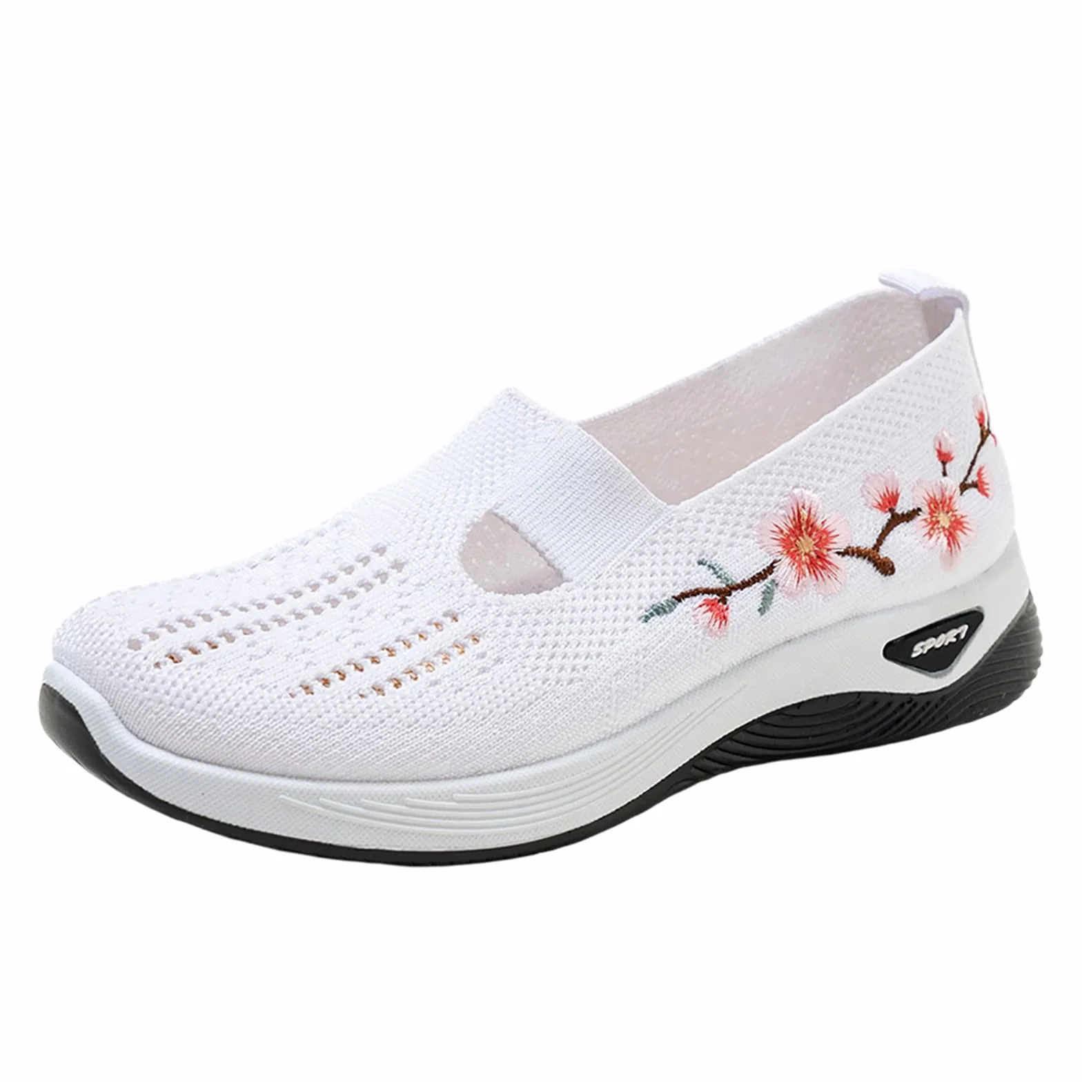 Baskets Orthopédiques Femme Été sans Laçage Chaussures de Marche Plateforme Légères Slip on Confort