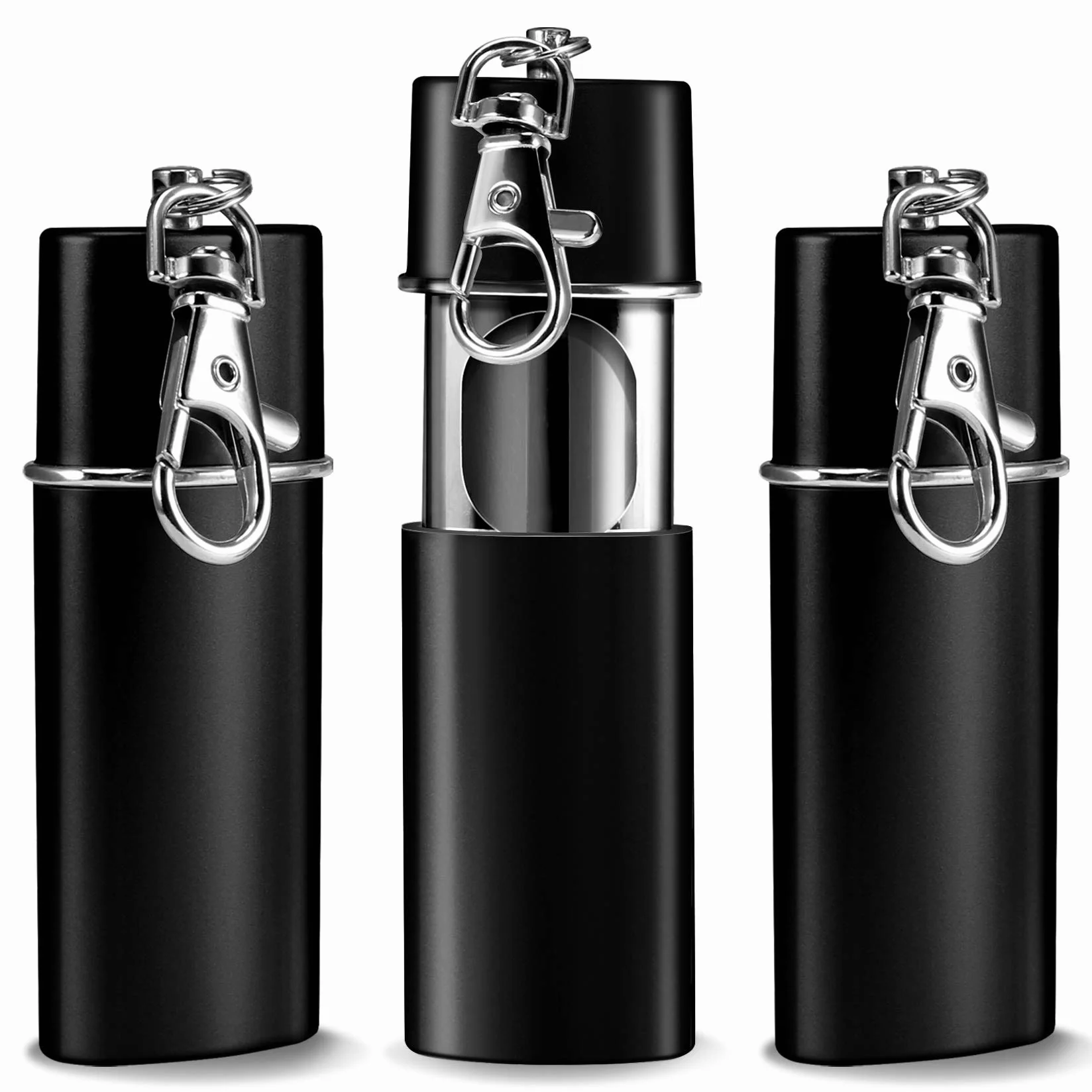 Yosemy Lot de 3 cendriers de poche anti-odeurs - Cendrier de voyage noir