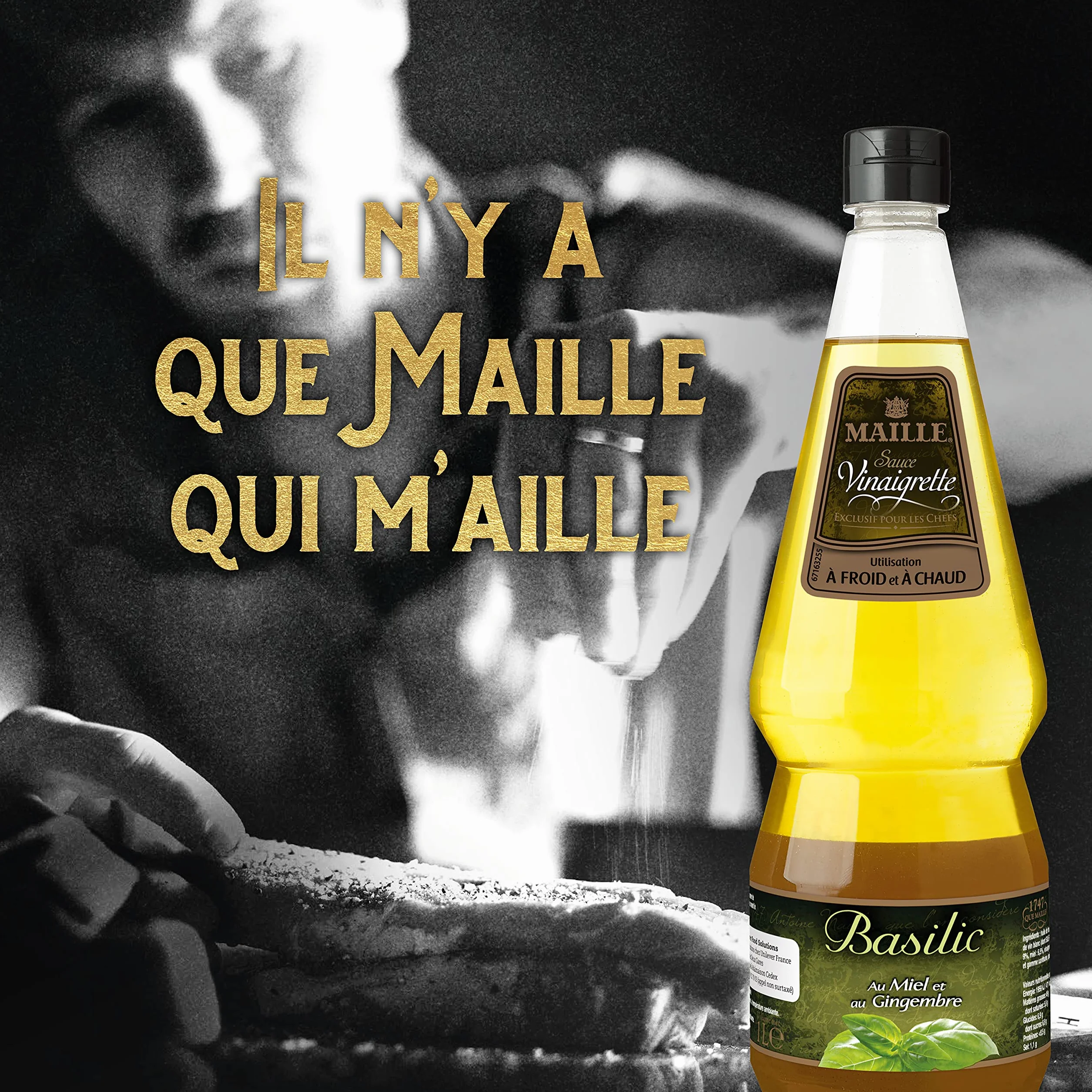 Maille Sauce Vinaigrette Basilic, Saveurs "faits maison" 1l - Lot de 2