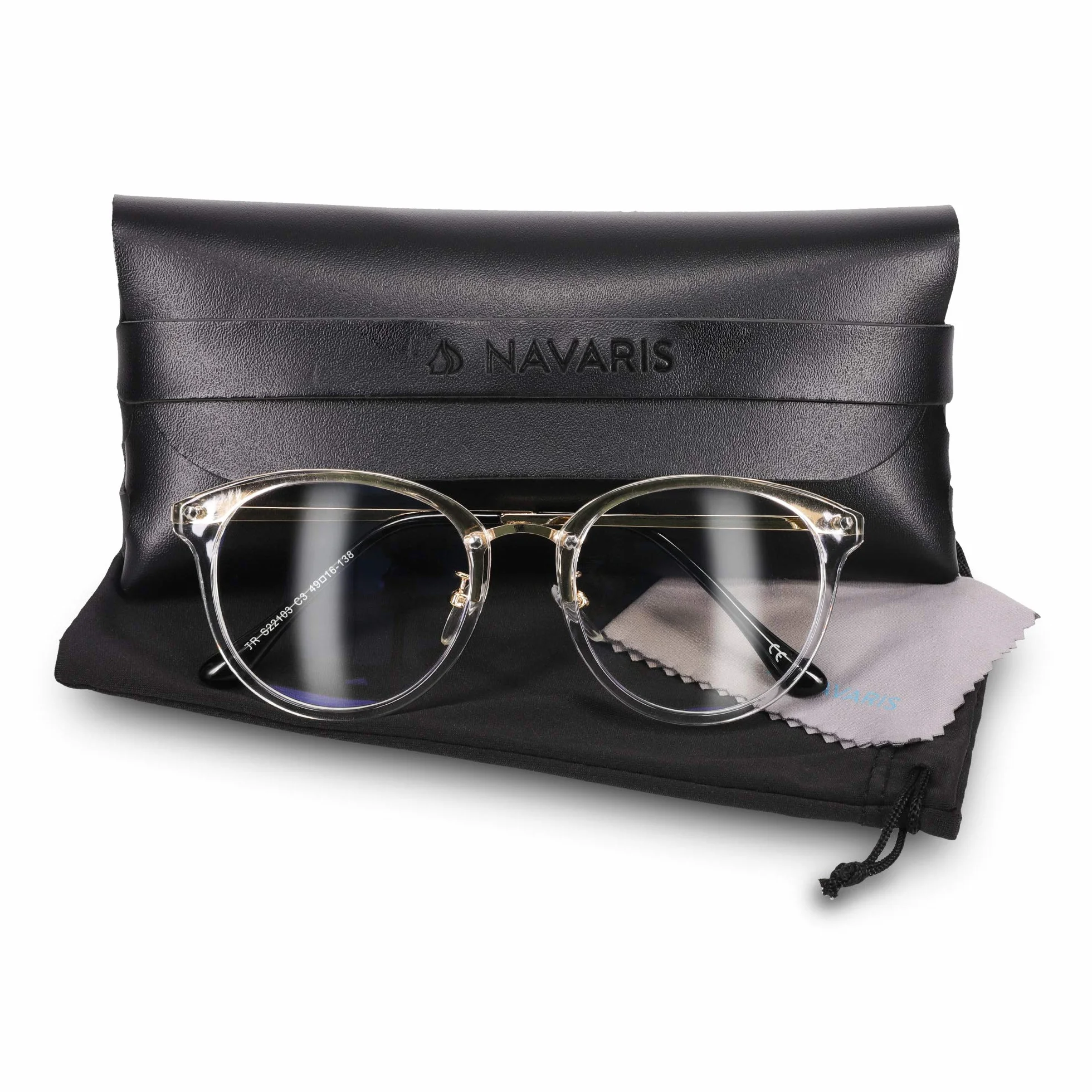Navaris Lunettes Sans Correction Oculaire avec Monture Transparent Femme Homme