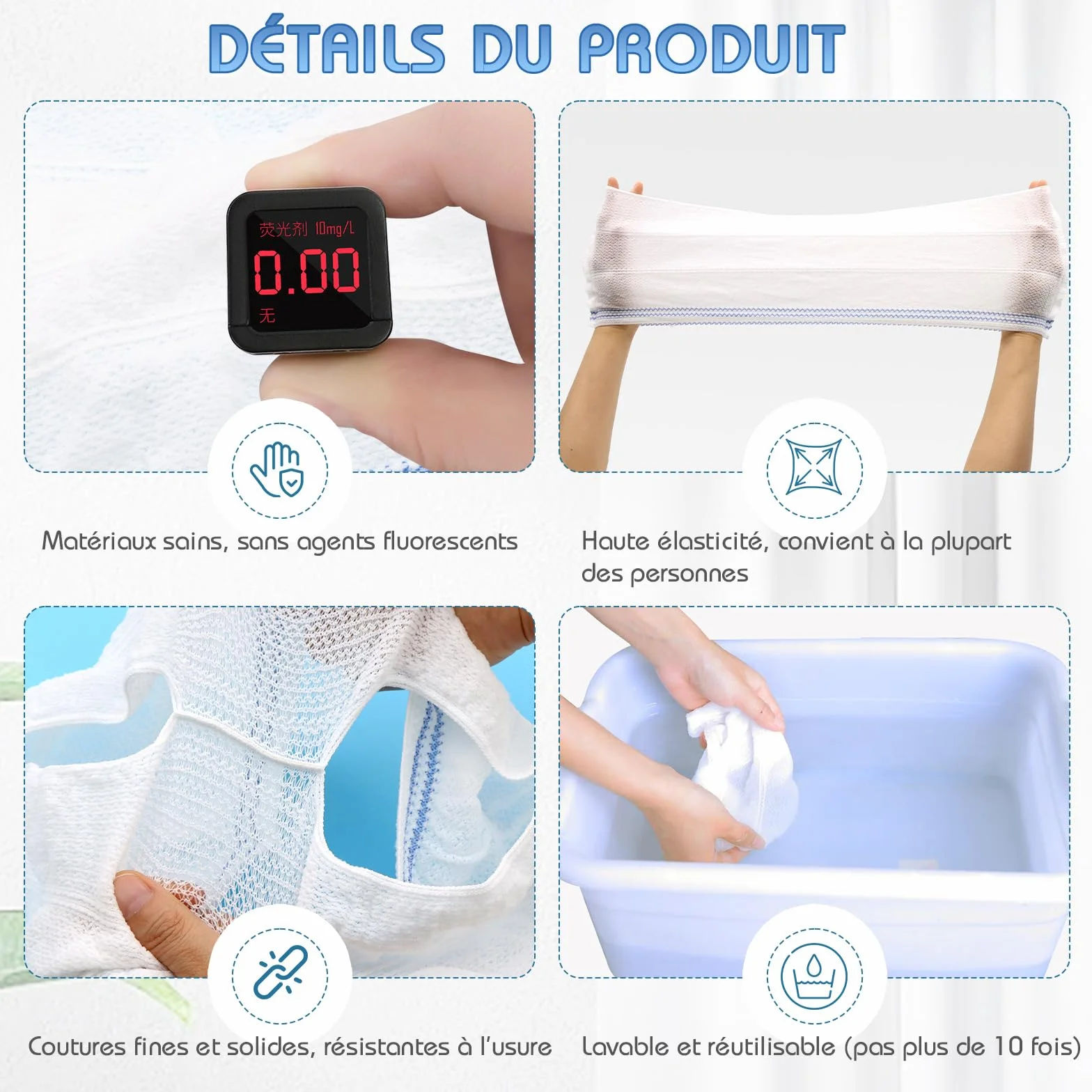 Scettar Lot de 8 Slips Jetables Maternité en Coton, Culottes Post Accouchement, Taille Unique pour Grossesse et Césarienne