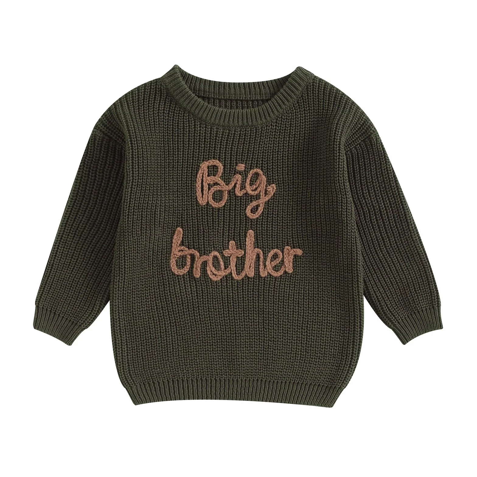 Pull Tricoté Bébé Garçon Big Brother Lil Brother Broderie Frères Matching Tenue surdimensionné Manches Longues