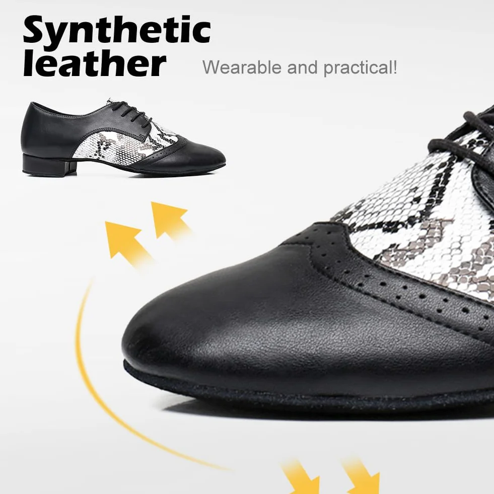 Chaussures de Danse Latine Cuir Professionnelle Homme Salsa Tango Salle de Bal Modèle L147