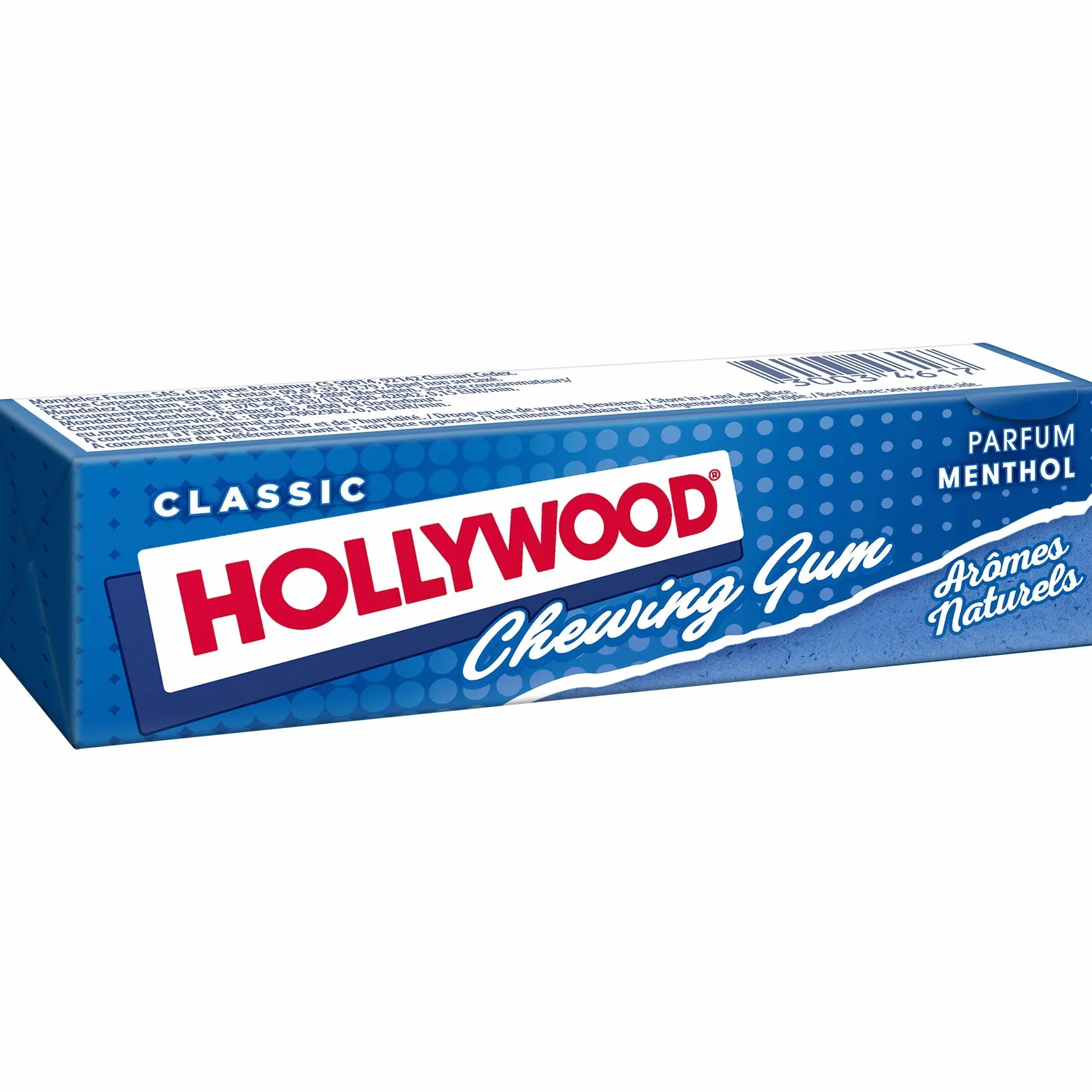 Hollywood Chewing Gum Classic Menthol 20 paquets 11 tablettes 31 g