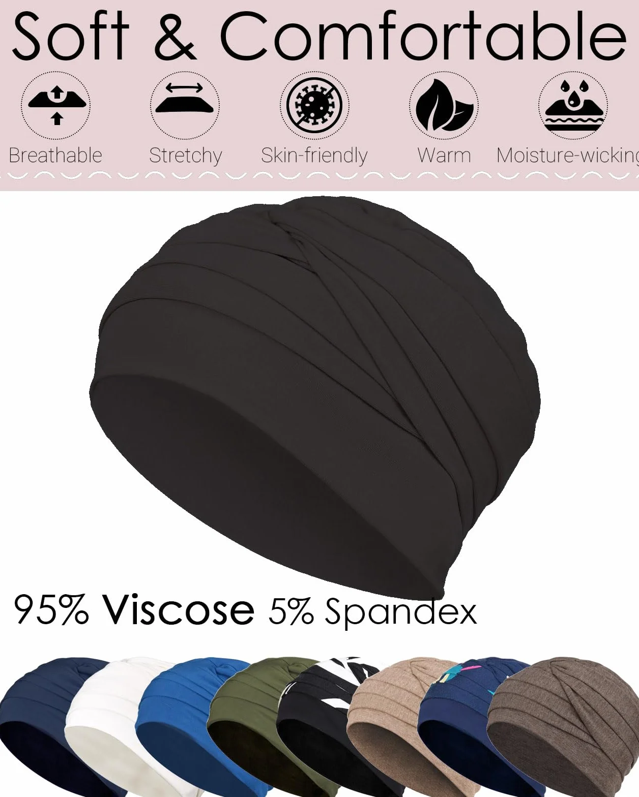 Alnorm Coiffes de Chimio en Viscose de Bambou pour Femmes Perte de Cheveux