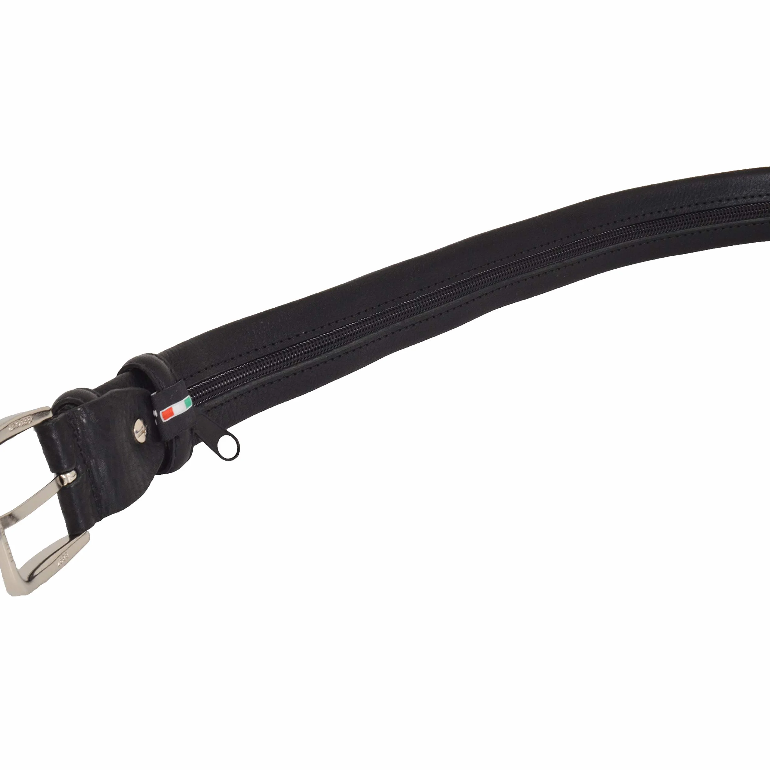 Conte Massimo Ceinture Porte-argent de Voyage en Cuir Véritable avec Poche Tactique