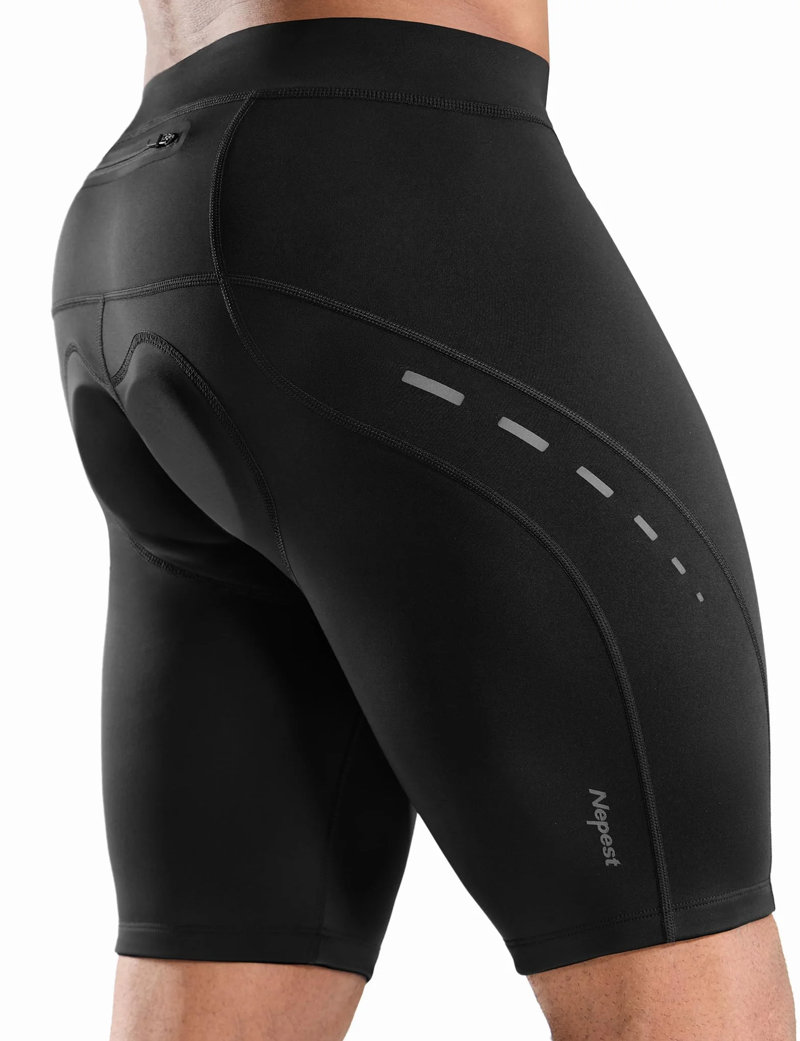 Short de Cyclisme pour Homme Rembourré 4D Respirant avec Poche Extensible