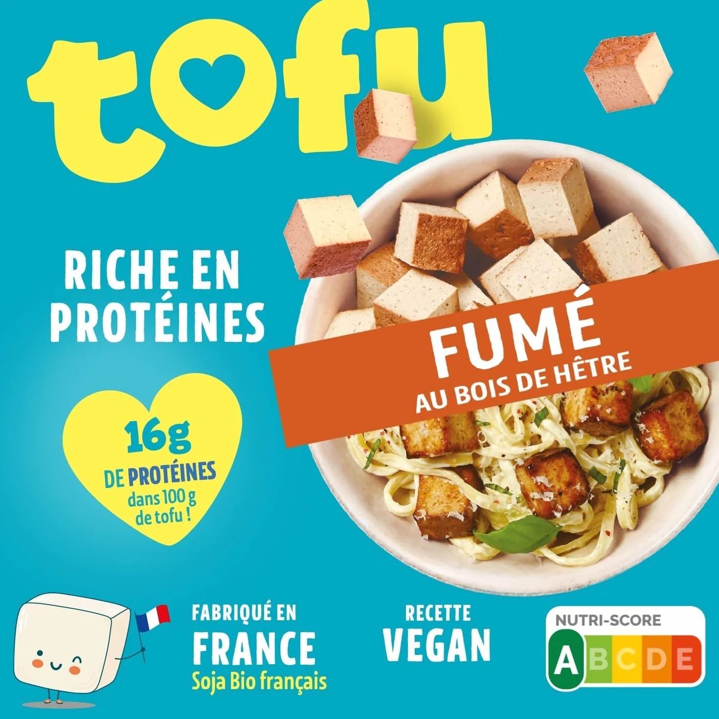 CÉRÉAL BIO – Tofu Fumé Bio – Riche en Protéines – Fabriqué en France – Alternative Végétale – Nutri-Score A – 200 g