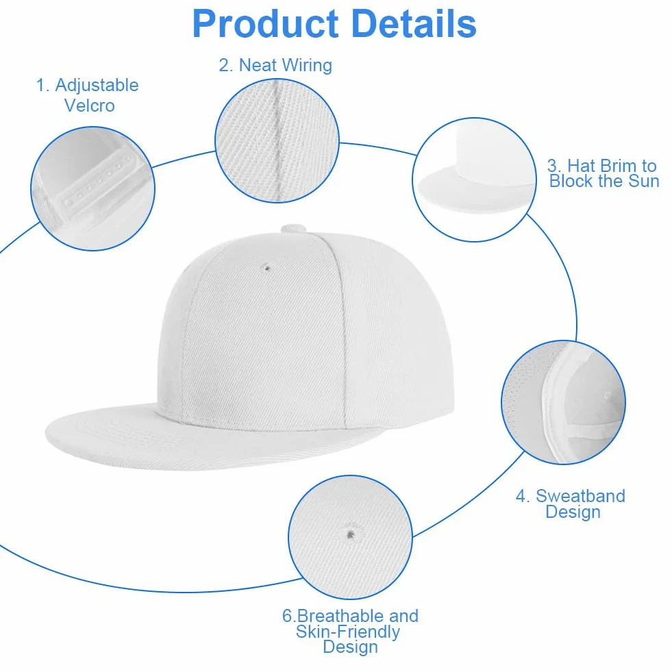 Casquette Snapback Homme Femme Baseball Cap Réglable Coton Anti-Soleil 56-61CM