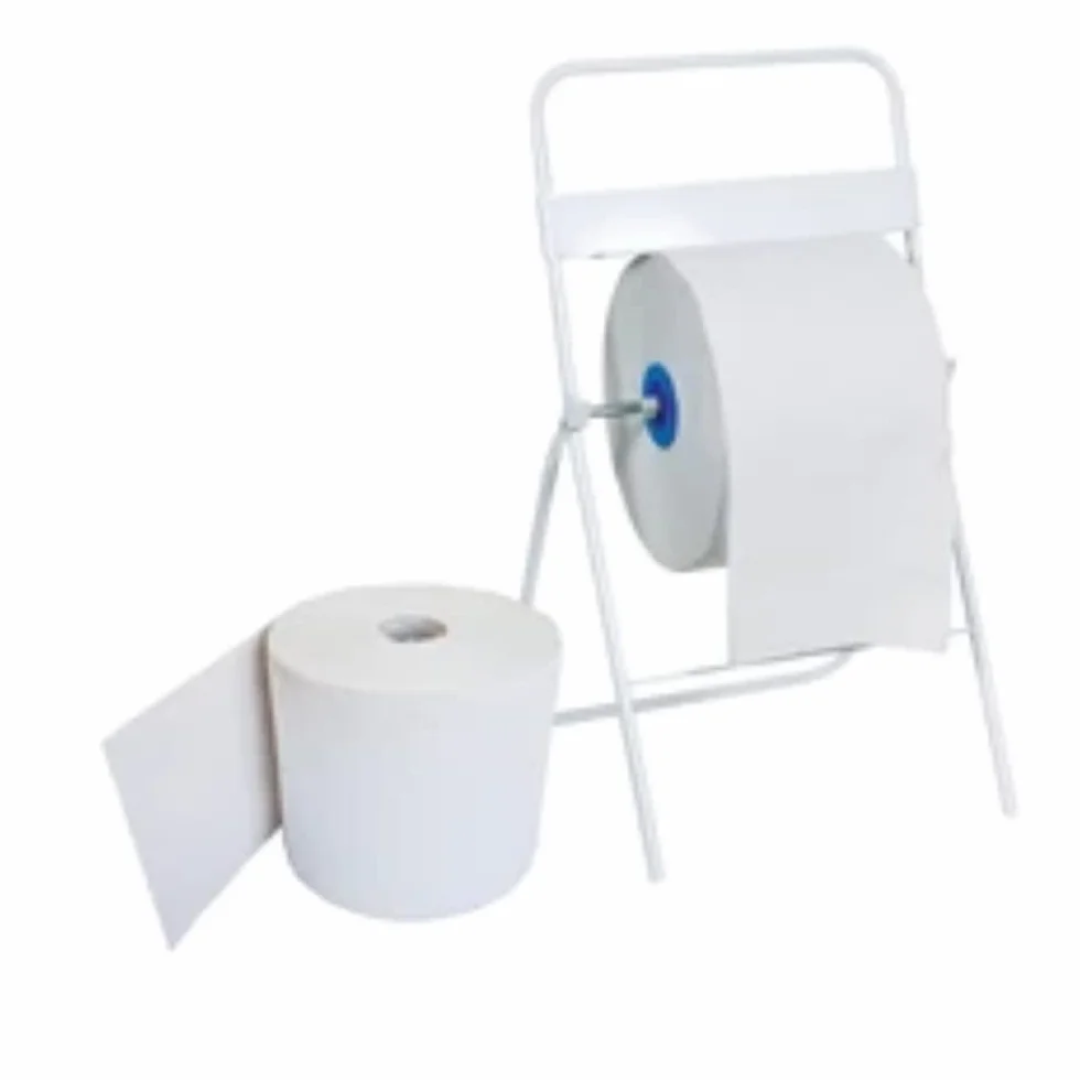 DSTOCK60 - Lot de 2 bobines d’essuyage industrielles blanches - 800 formats prédécoupés - 26 x 35 cm- pure ouate gaufrée
