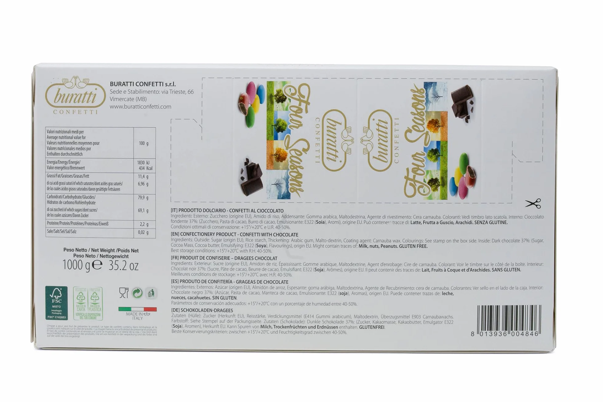 Buratti Confetti Dragées au Chocolat Mer 1 Kg