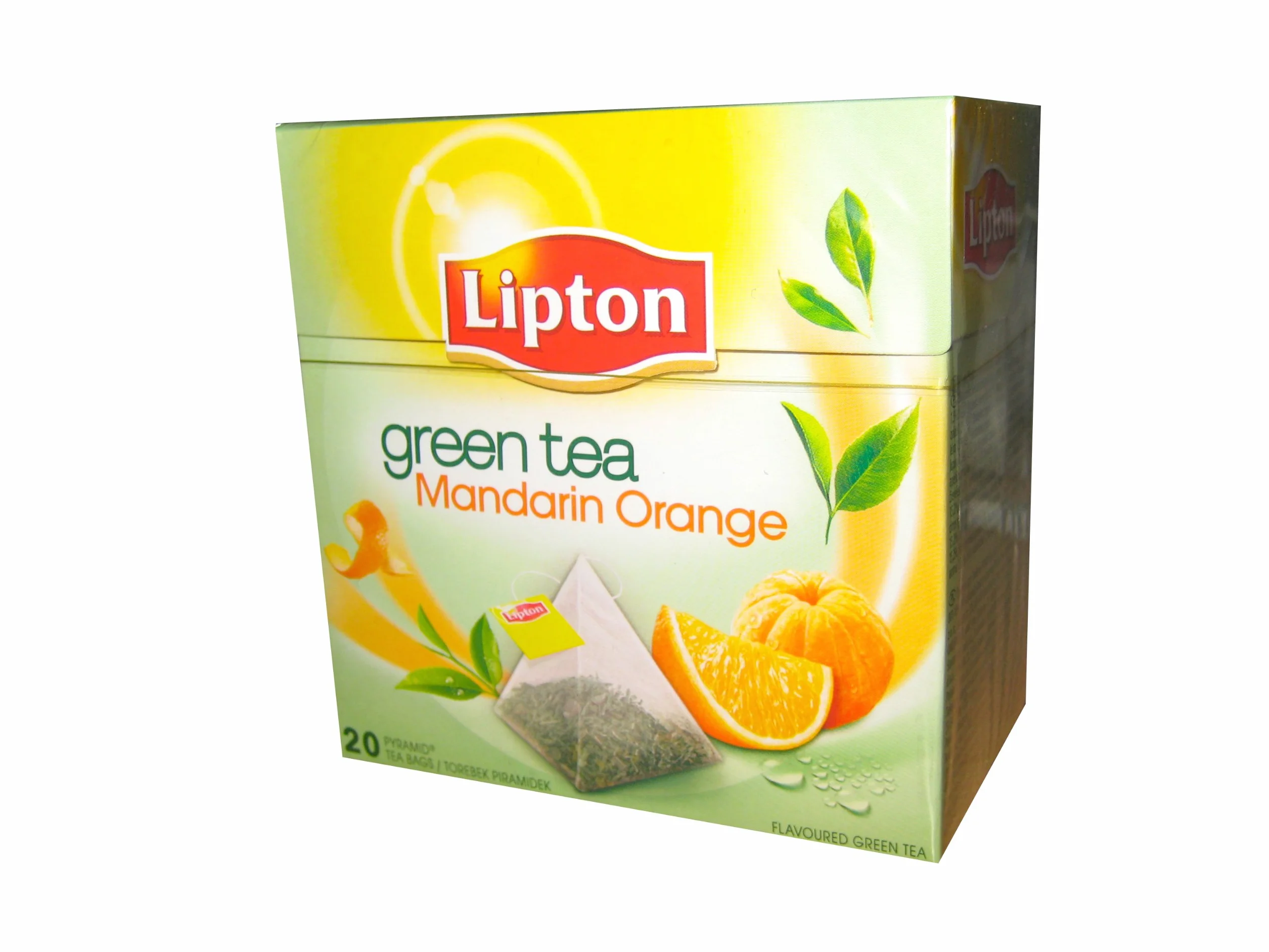 Lipton Pyramids Green Tea Mandarin & Orange, 20 Tea bags - 12 units