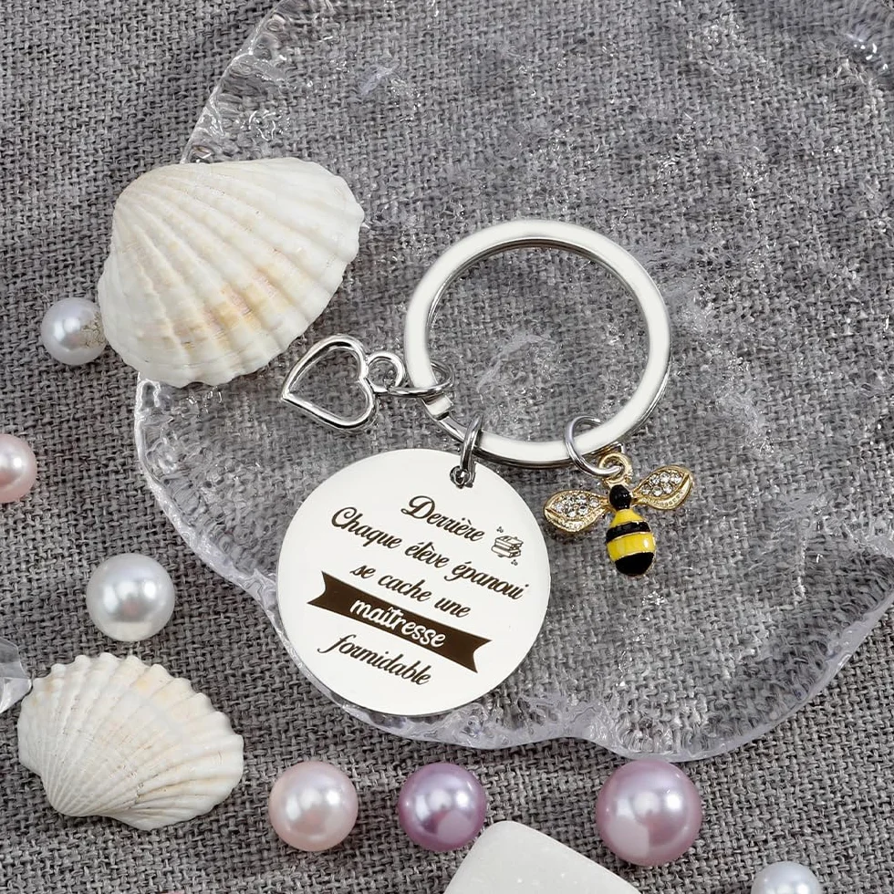 Merci Cadeau Maitresse D'école Fin D'année Cadeau Maitresse Noel Idee Cadeaux Maîtresse Professeur Institutrice Anniversaire Paques Halloween Retraite Cadeaux Original Utile Porte Clef