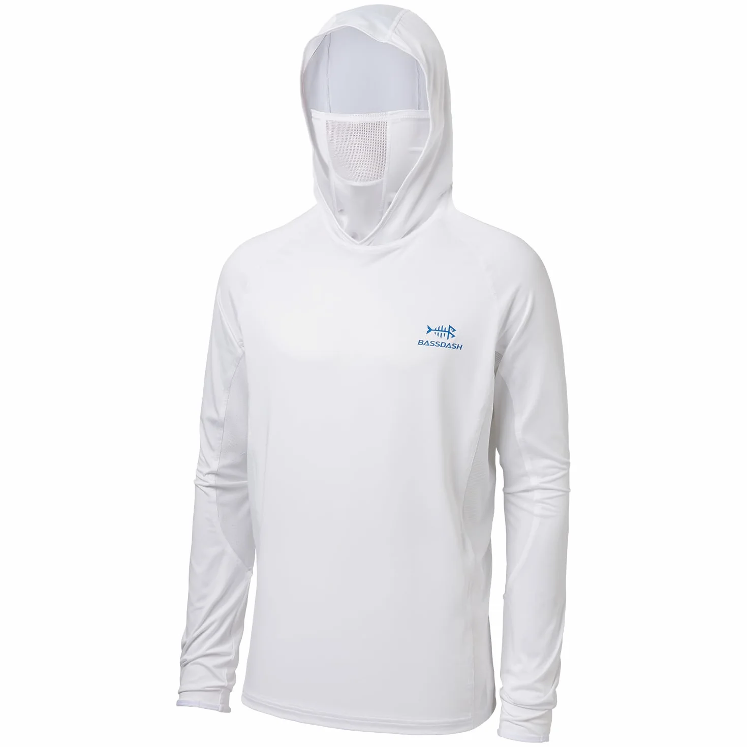 Bassdash Chemise de pêche UPF 50+ UV Masque Manches Longues Homme