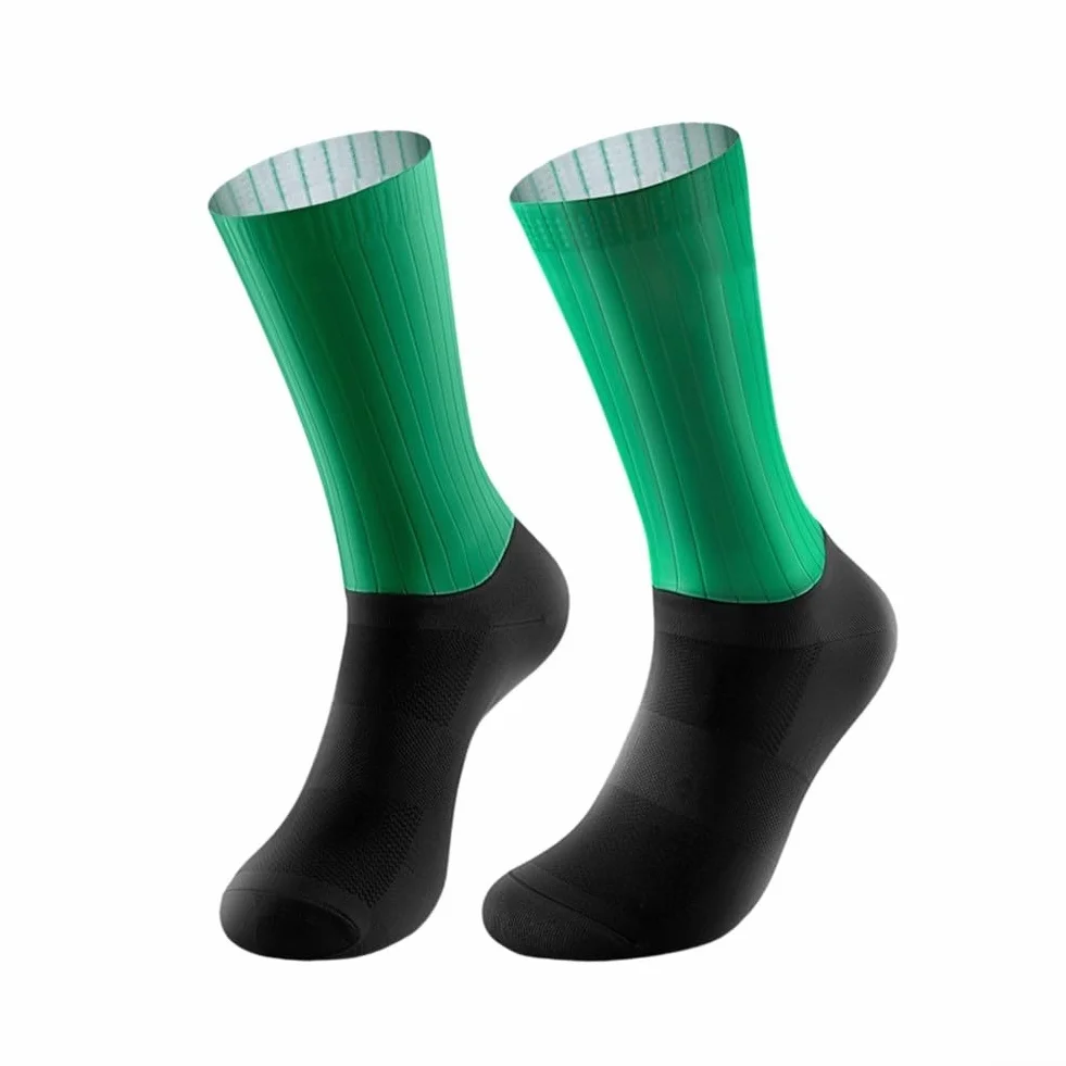 Chaussettes de cyclisme antidérapantes en silicone, résistantes au glissement et à la déformation, pour route, course et fitness