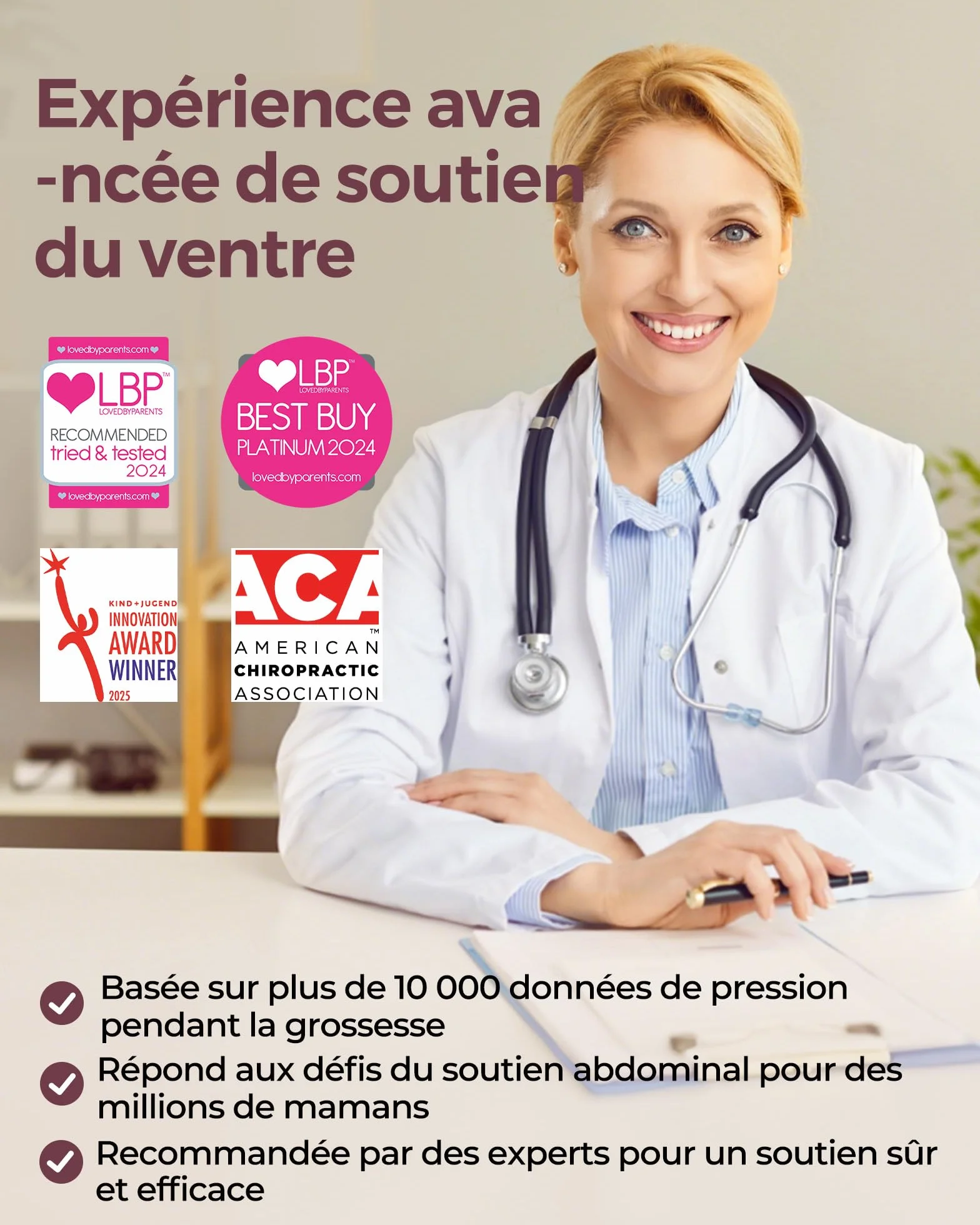 Momcozy Ceinture de Grossesse Ergonomique CozySupport, Soutien Ventre Dos Lombaire Tissu Respirant