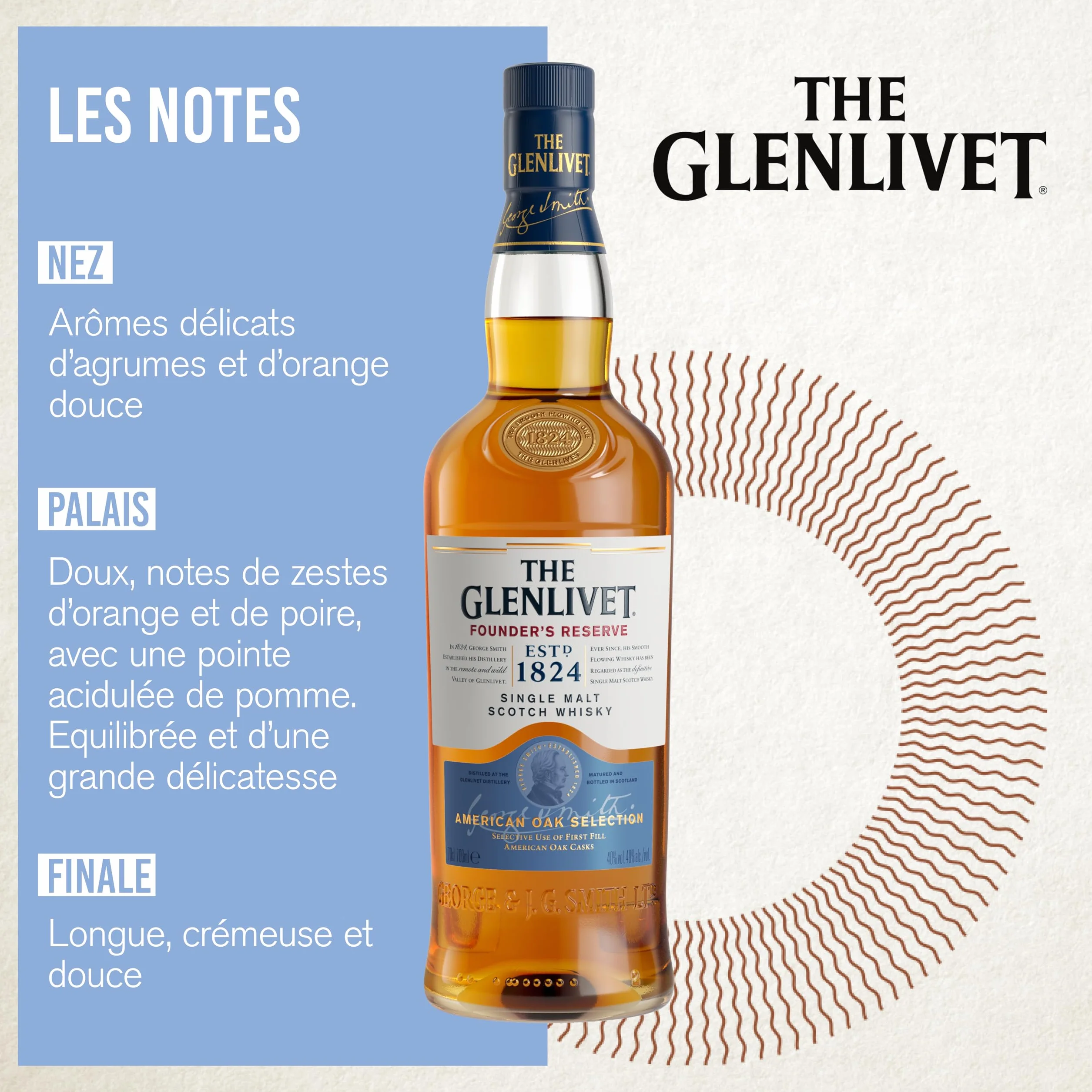 THE GLENLIVET Founder's Reserve Whisky Ecossais Single Malt - 40%, 70cl