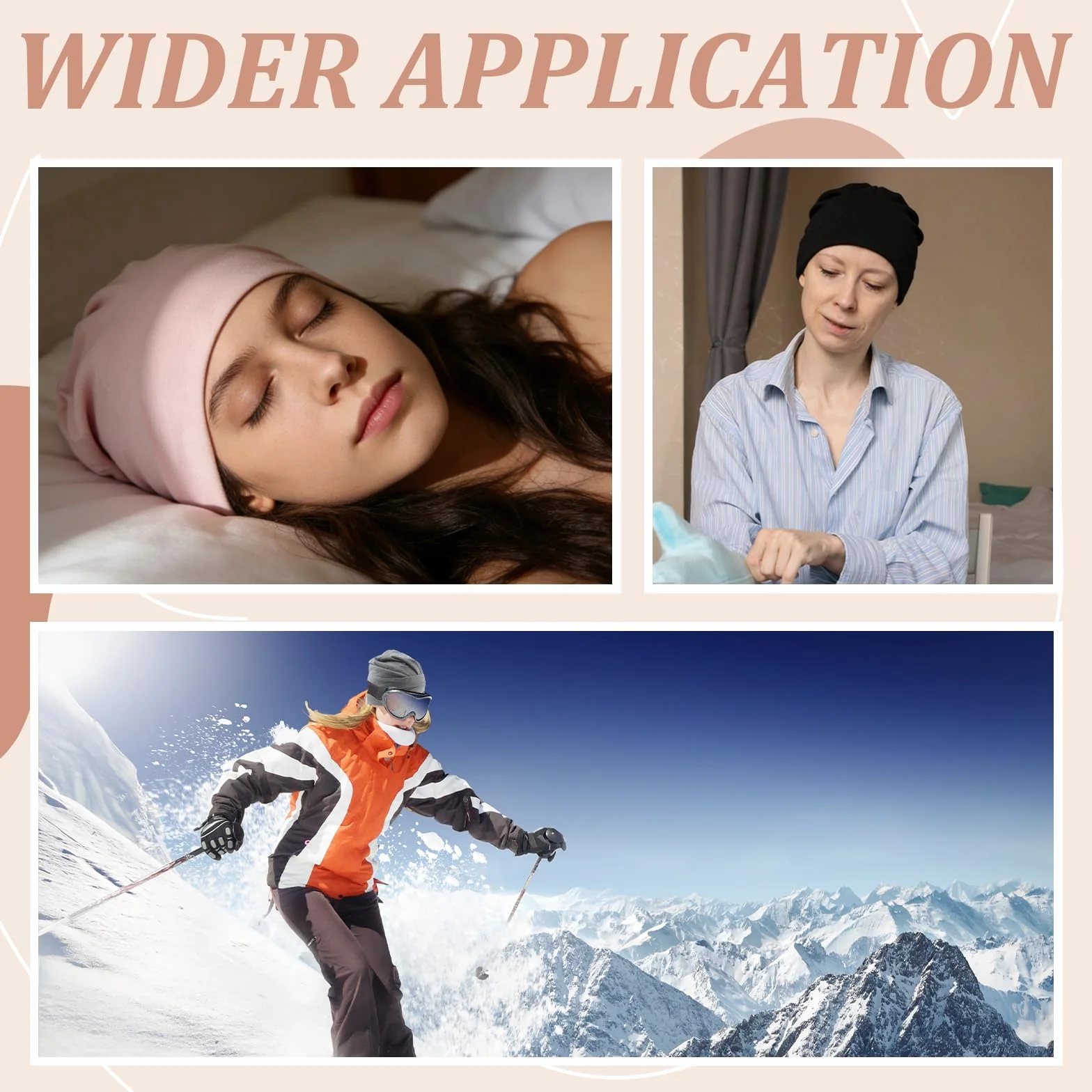 Bonnet de Nuit Homme Femme Hiver Respirant Chapeau de Sommeil Calotte pour Dormir Chimiothérapie Perte de Cheveux