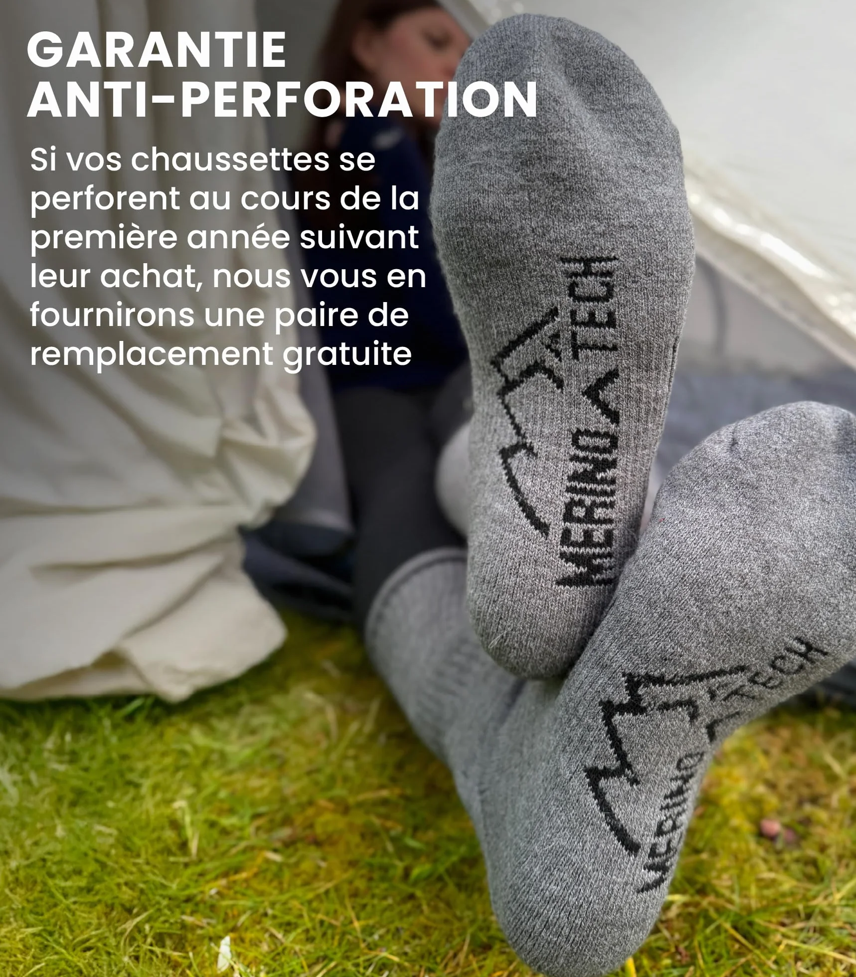Merino.tech Chaussette Laine Merinos Randonnée Style D'équipage
