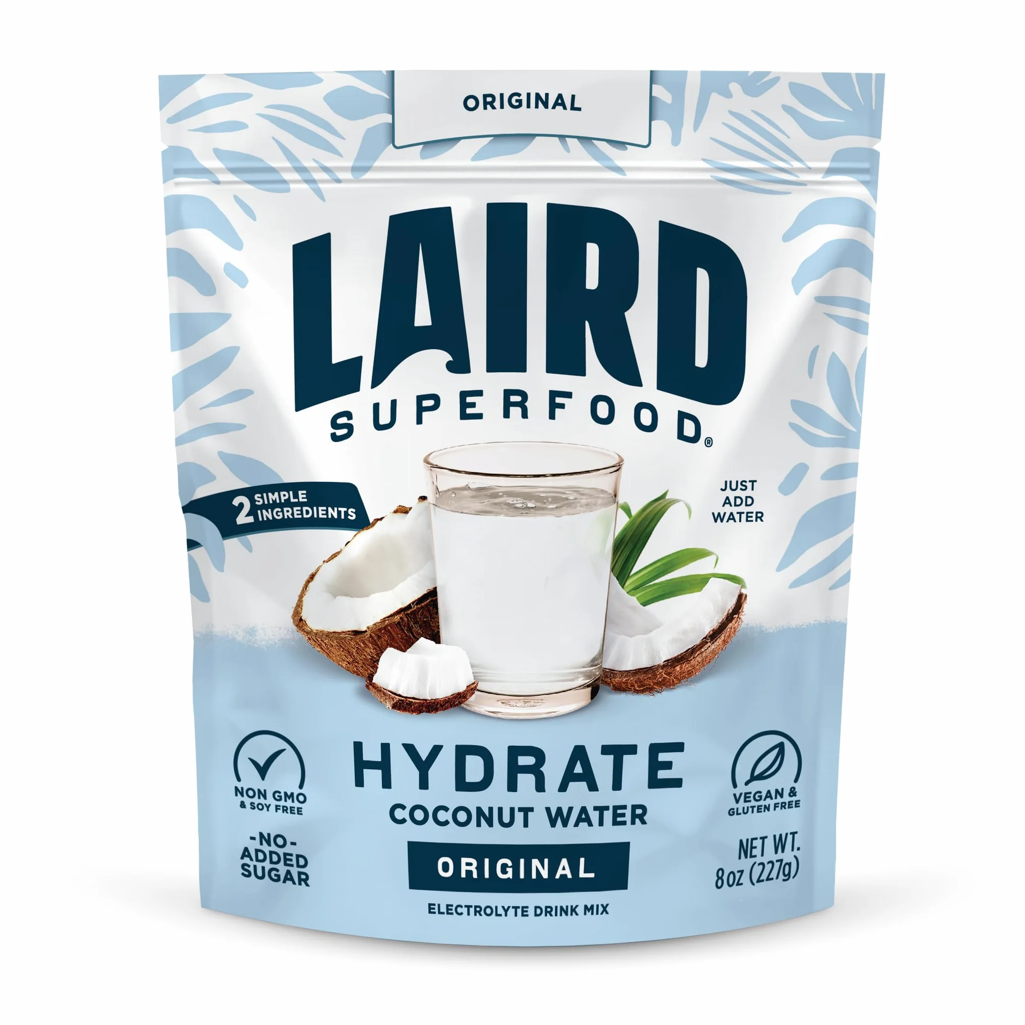 Laird Superfoods - Hydratez l'eau de noix de coco avec la poudre d'Aquamin originale - 8 oz.