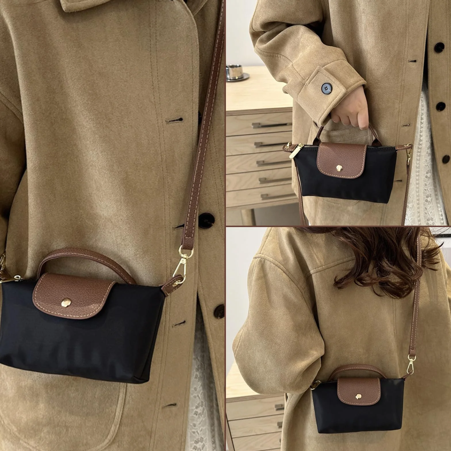 Sac à Main Femme Pochette Téléphone Portable Bandoulière Réglable Mini Sacoche Travail