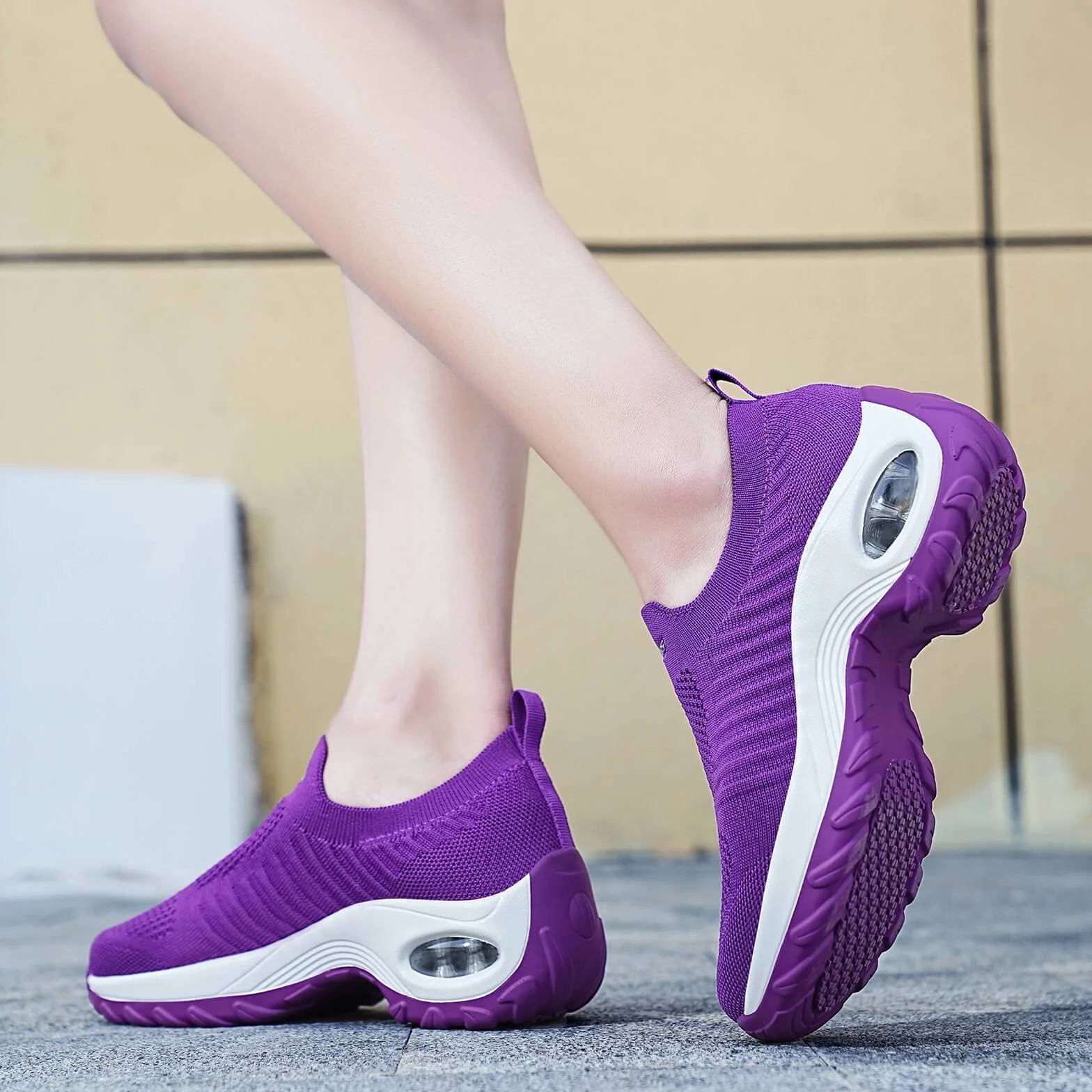 Chaussure Femme Sneakers Orthopediques Legere sans Lacets Outdoor Jogging Sport Respirante Air Course