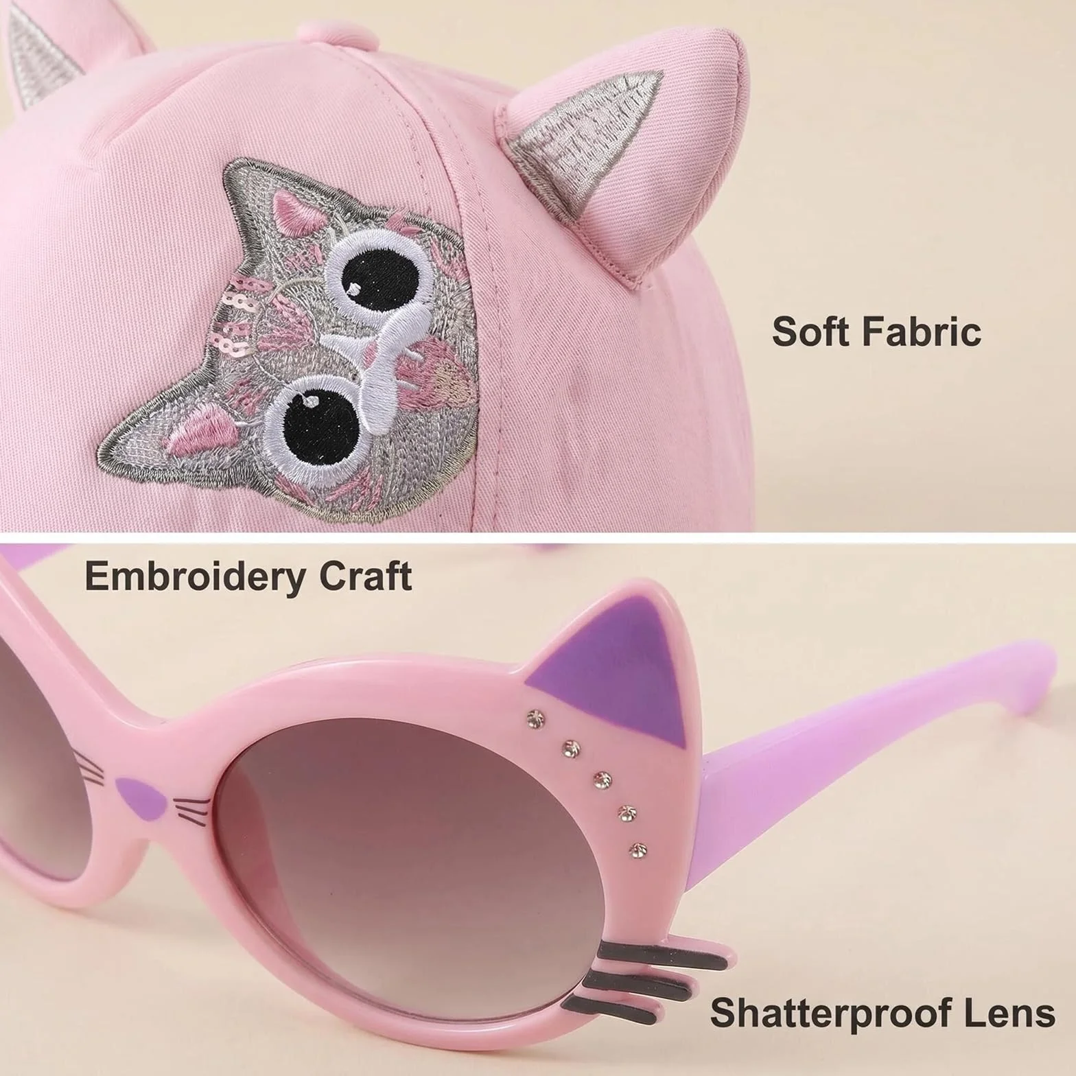 Casquette Enfant Fille Protection UV, Chapeau de Sport Extérieur Été, 50-52cm