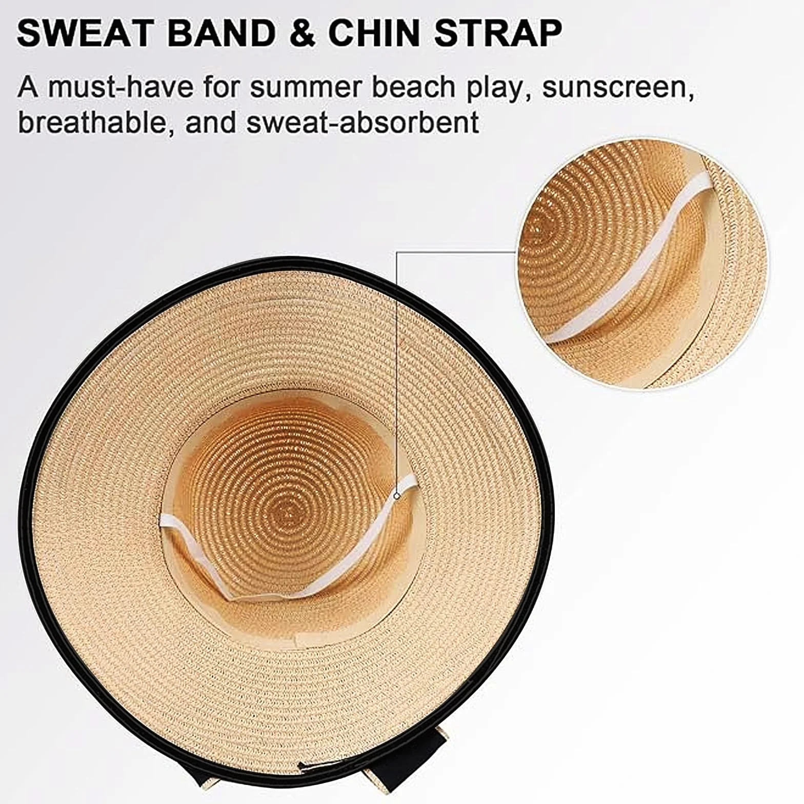 RUIXIA Chapeau de Paille pour Fille Large Bord avec Nœud Papillon Pliable d'été 3-8 Ans