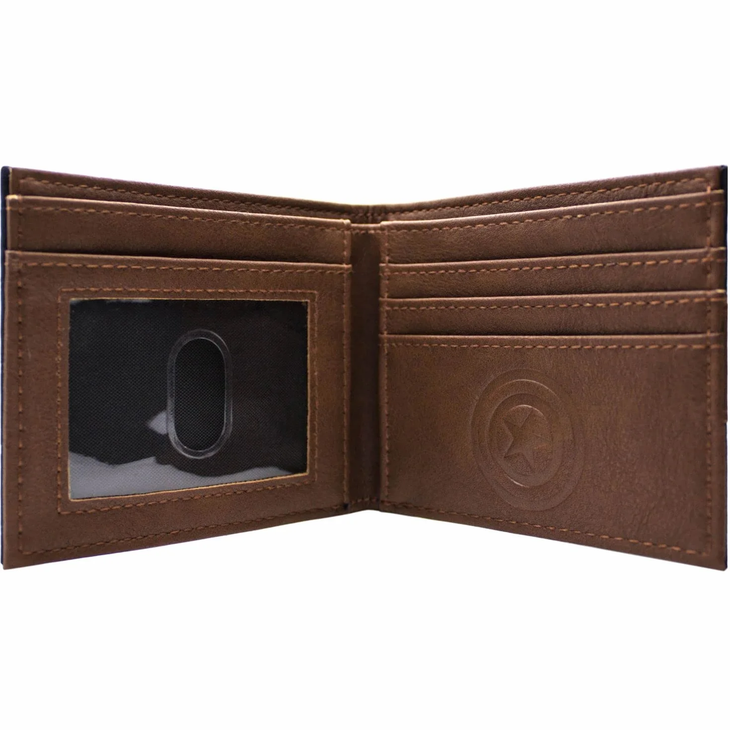 Portefeuille Captain America Étoile et Bouclier Endgame Bi-Fold ID Porte-Cartes Bleu