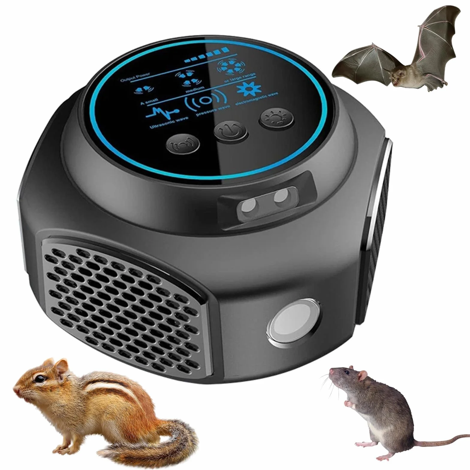 Ultrason Souris et Rats, Ultrasons Anti Rongeurs avec Éclairage LED pour Usage Domestique, Répulsif Rongeur pour Repousser Les Rats, Les Fourmis et Les Insectes