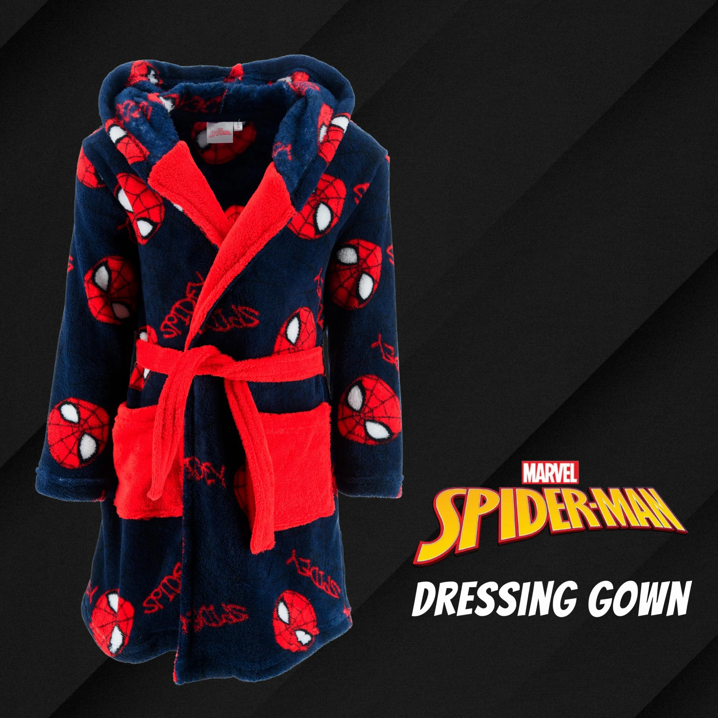 Spiderman Robe de Chambre Garçons Doux Maison Enfants Cadeau Taille 6 Ans Rouge